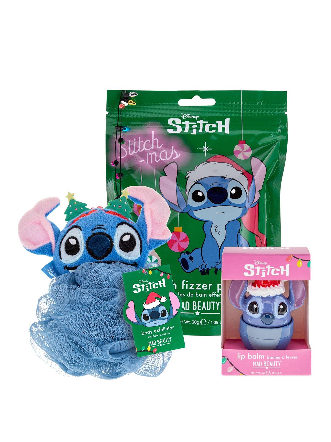 Disney Stitch Stitch Christmas Bath Set- Exfoliator, Bath Fizzer, Lip Balm