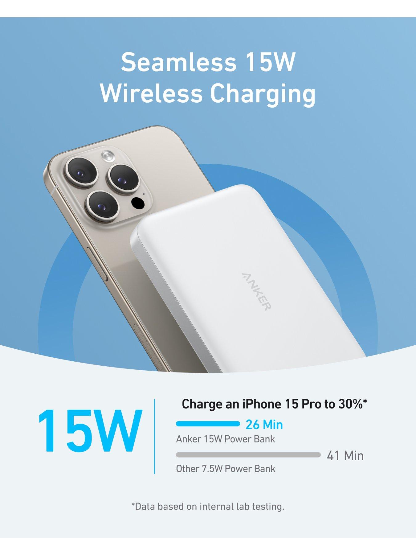Image 3 of 7 of Anker MagGo Power Bank (10K, Magnetic Wireless), White