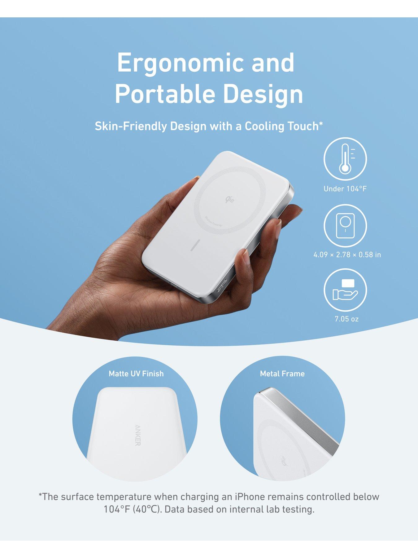 Image 4 of 7 of Anker MagGo Power Bank (10K, Magnetic Wireless), White