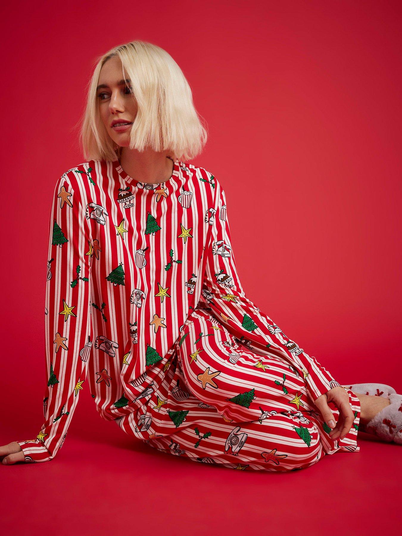 river-island-doodle-jersey-pyjama-set-red