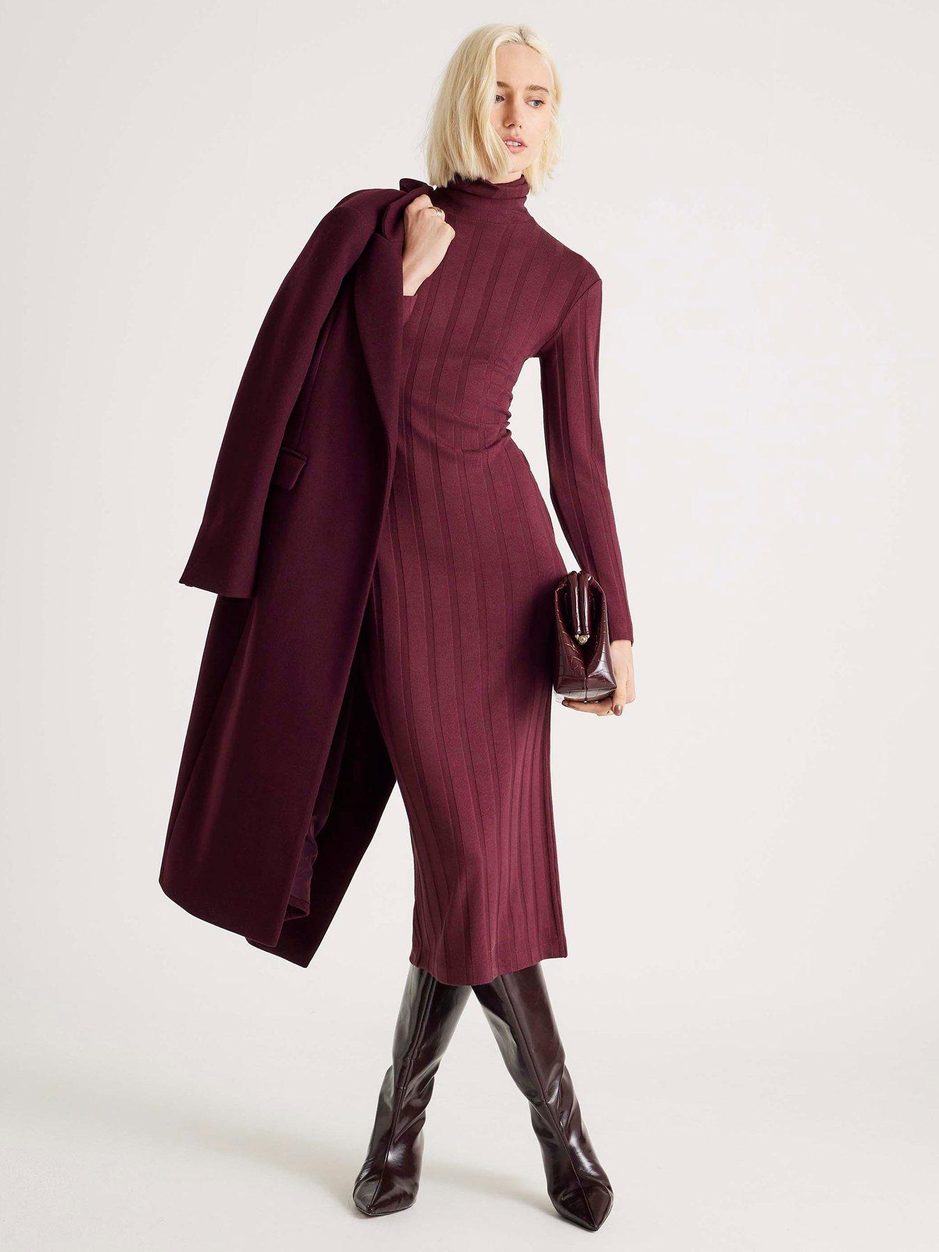 river-island-long-sleeve-cosy-wide-rib-midi-dress-red