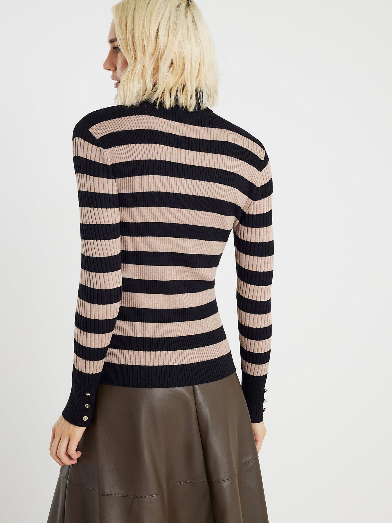 river-island-knitted-stripe-ribbed-roll-neck-top-brownstillFront