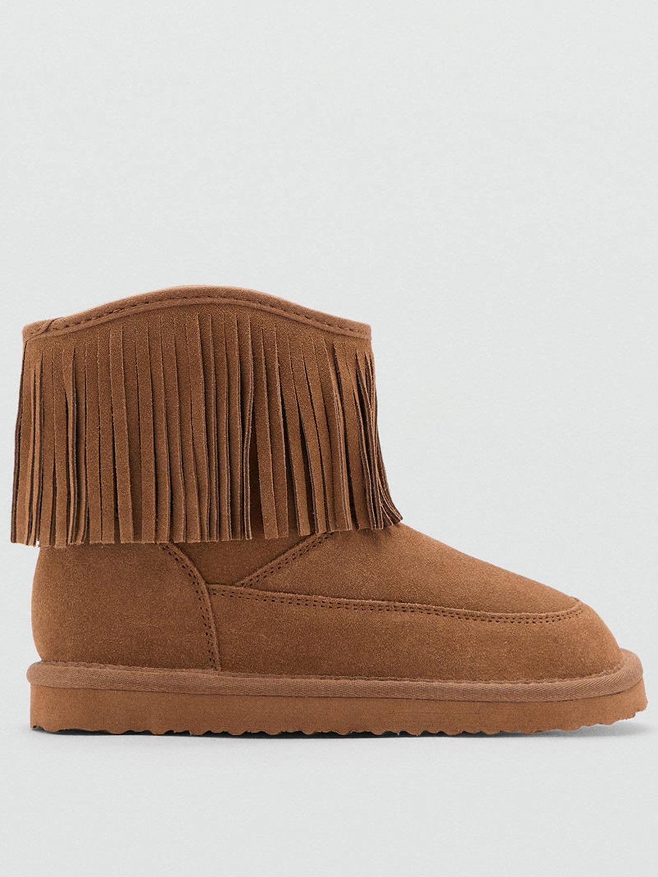 mango-girls-fringe-suede-leather-boots-brown