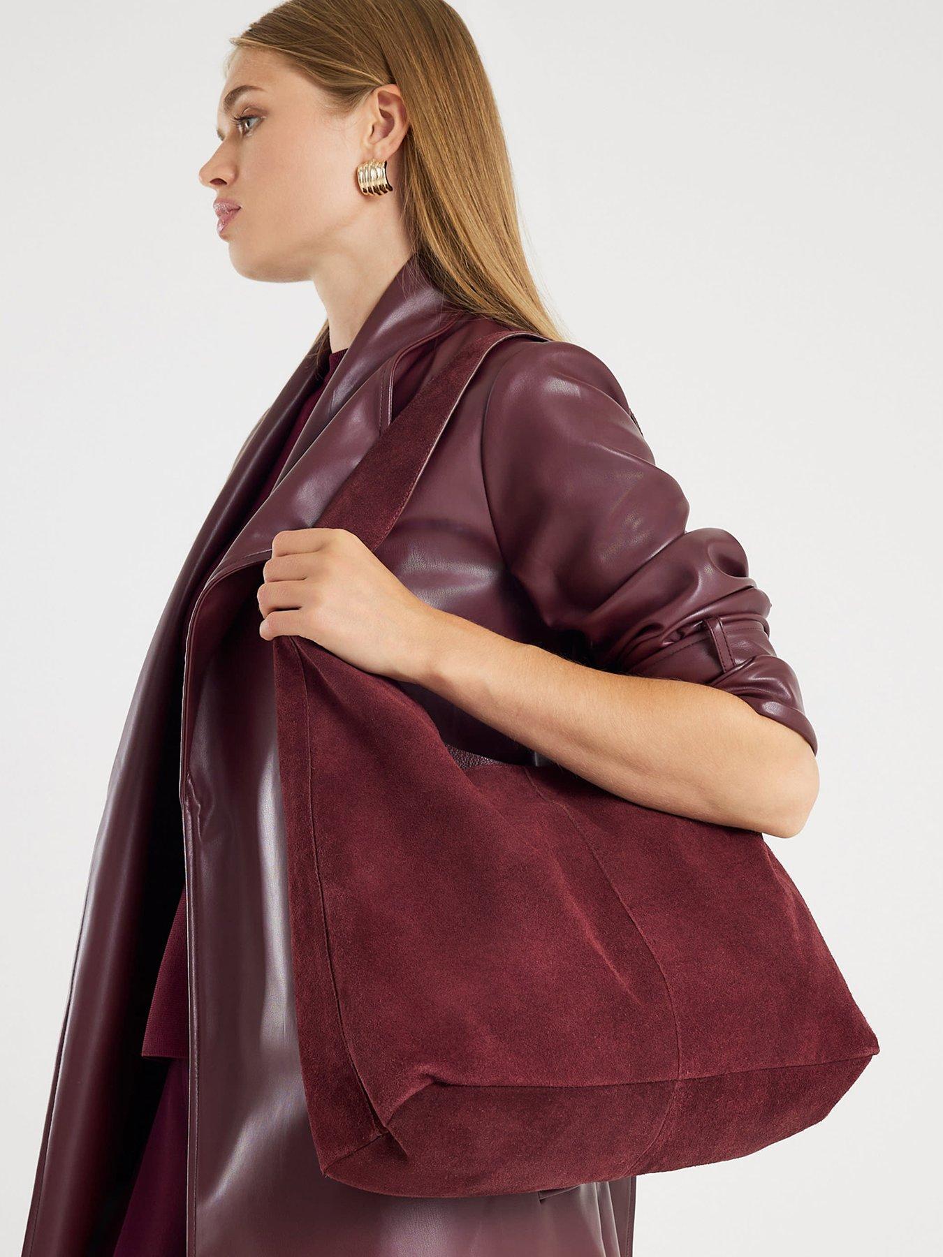 River Island Suede Slouch Bag - Red