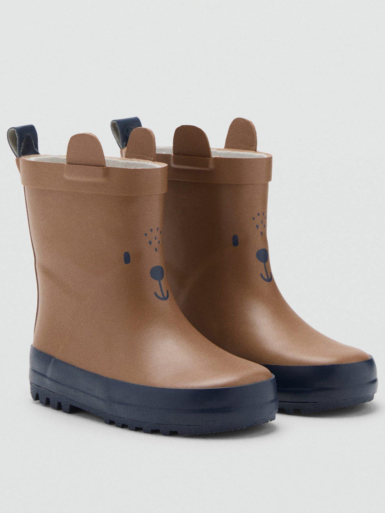 mango-younger-boys-bear-face-wellies-brownstillFront
