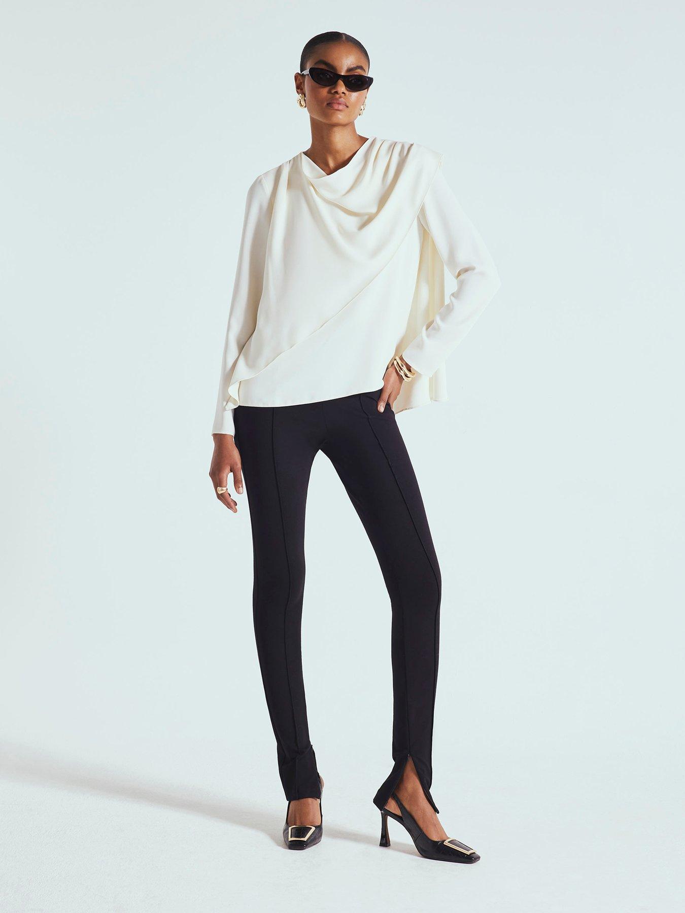 Image 3 of 4 of River Island Cowl Neck Drape Blouse - White