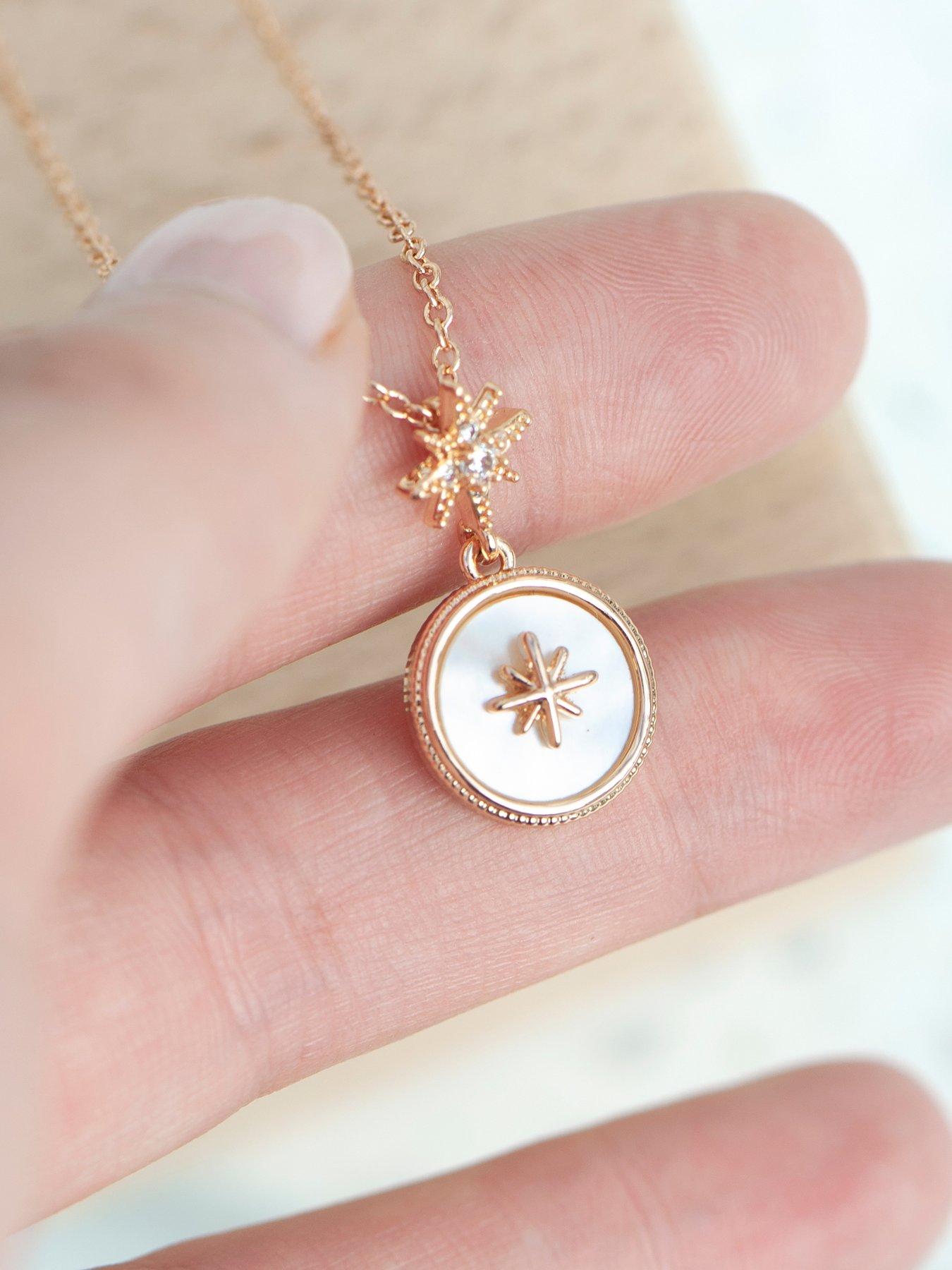 Image 3 of 5 of Treat Republic Personalised North Star Necklace In Rose Gold - Multi