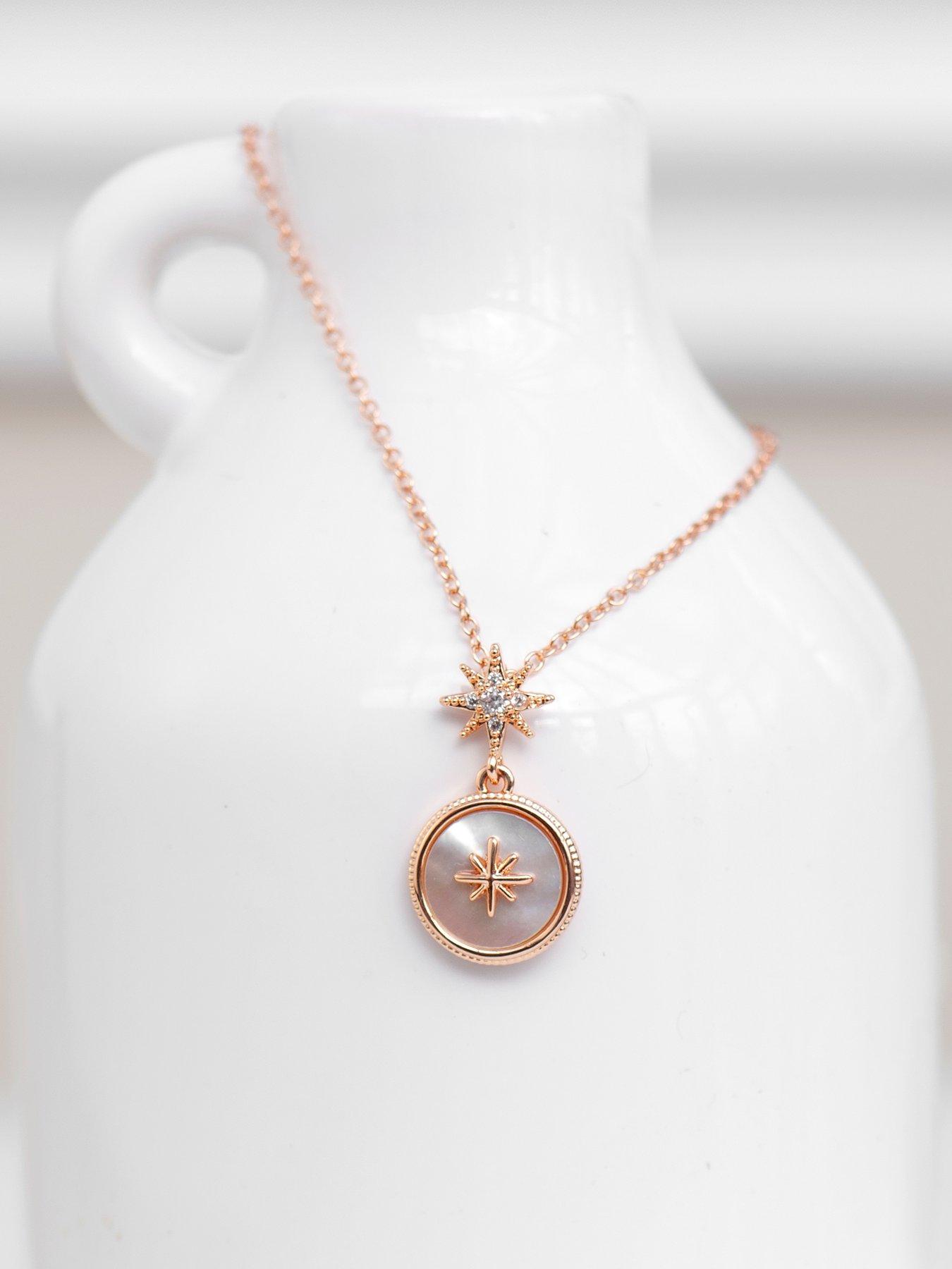 Image 4 of 5 of Treat Republic Personalised North Star Necklace In Rose Gold - Multi