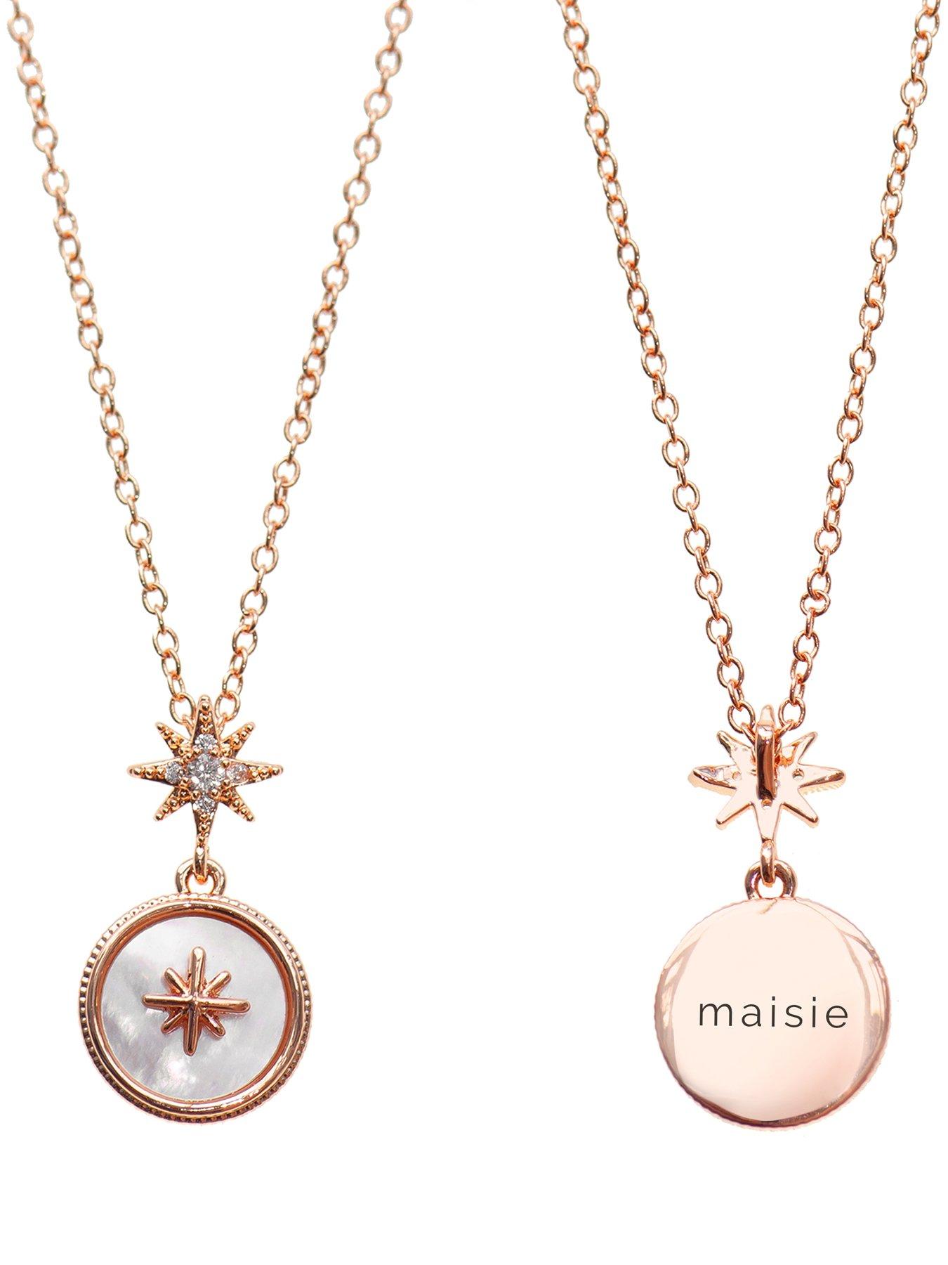 Image 5 of 5 of Treat Republic Personalised North Star Necklace In Rose Gold - Multi