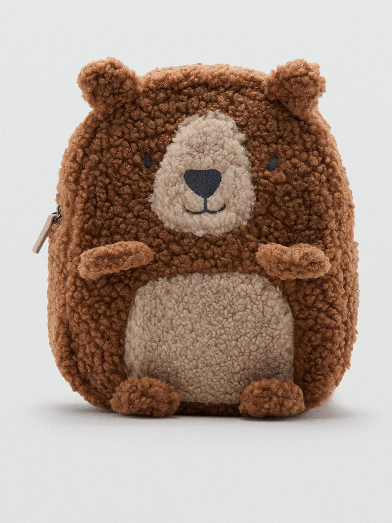 Mango Younger Boys Borg Bear Backpack - Brown