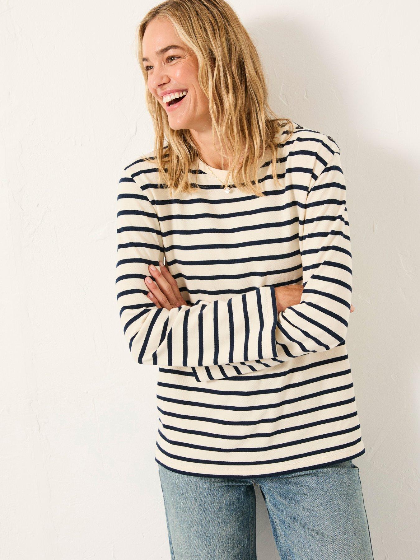 FatFace Heavy Stripe Top - Ivory