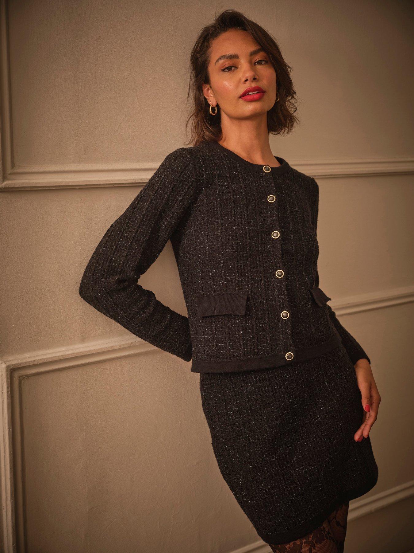 FatFace Piper Boucle Cardigan - Black