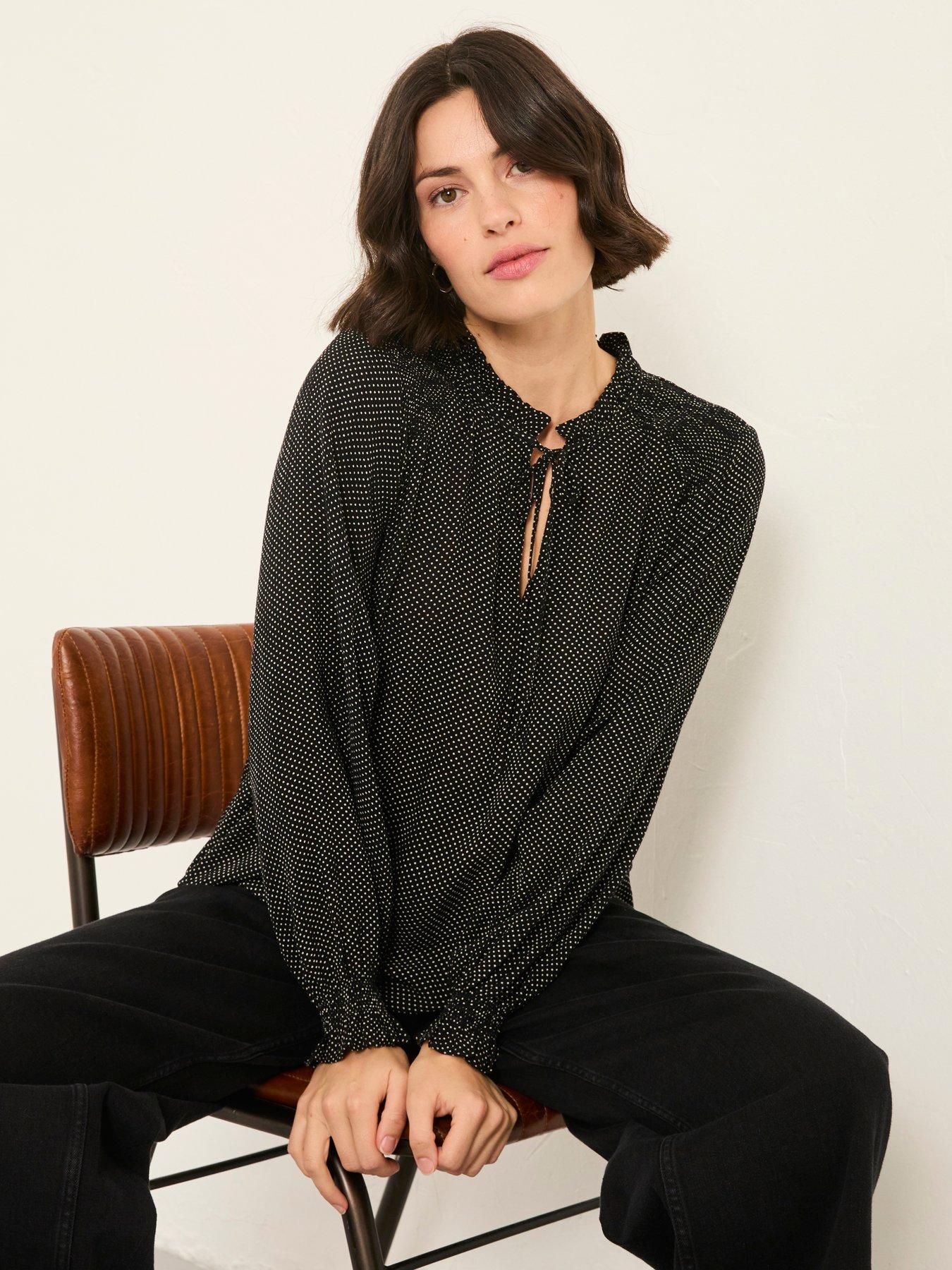 fatface-lucy-spot-blouse-black