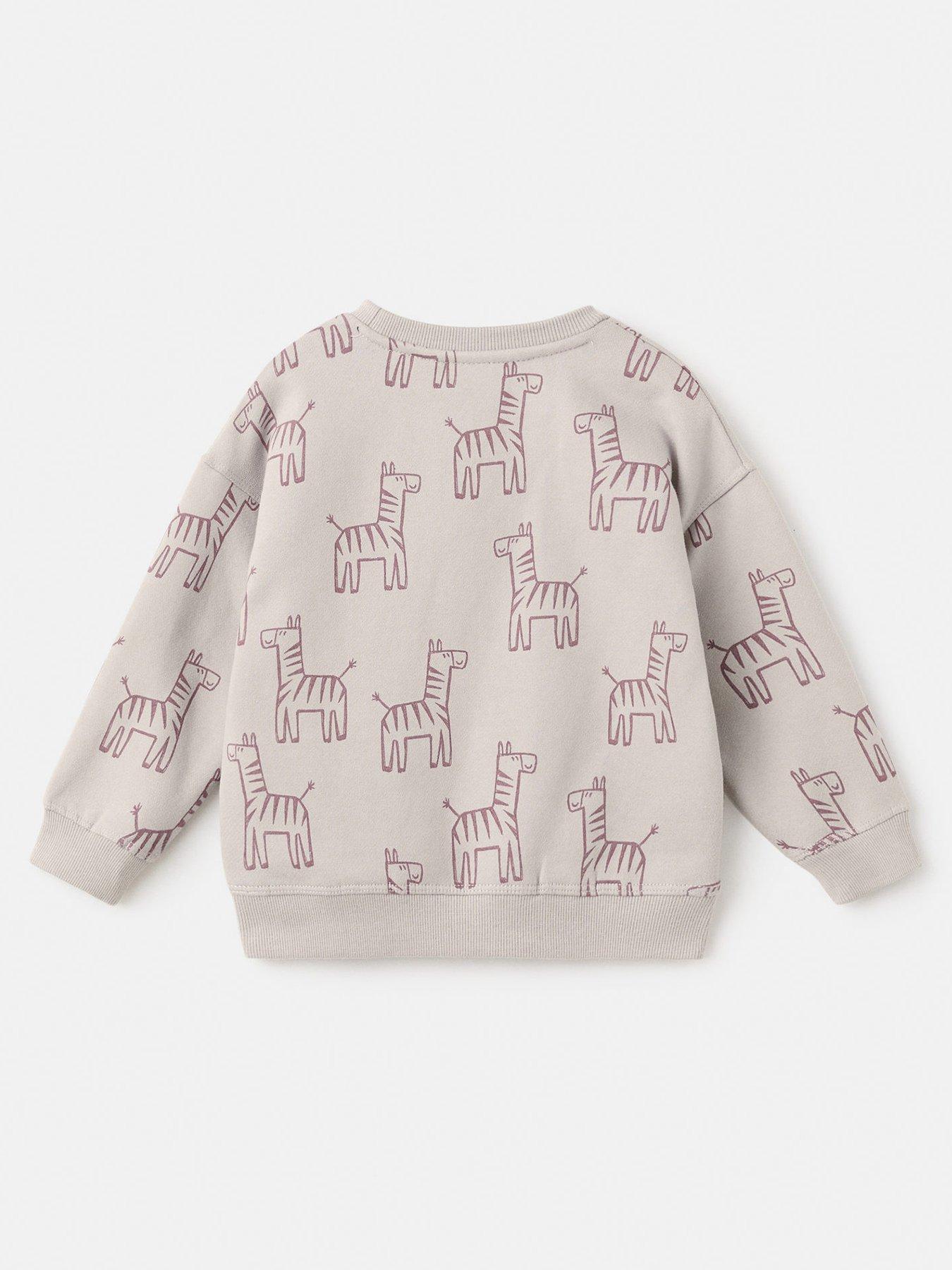 Image 2 of 4 of Mango Younger Boys Animal Print Co-ord Sweatshirt - Beige
