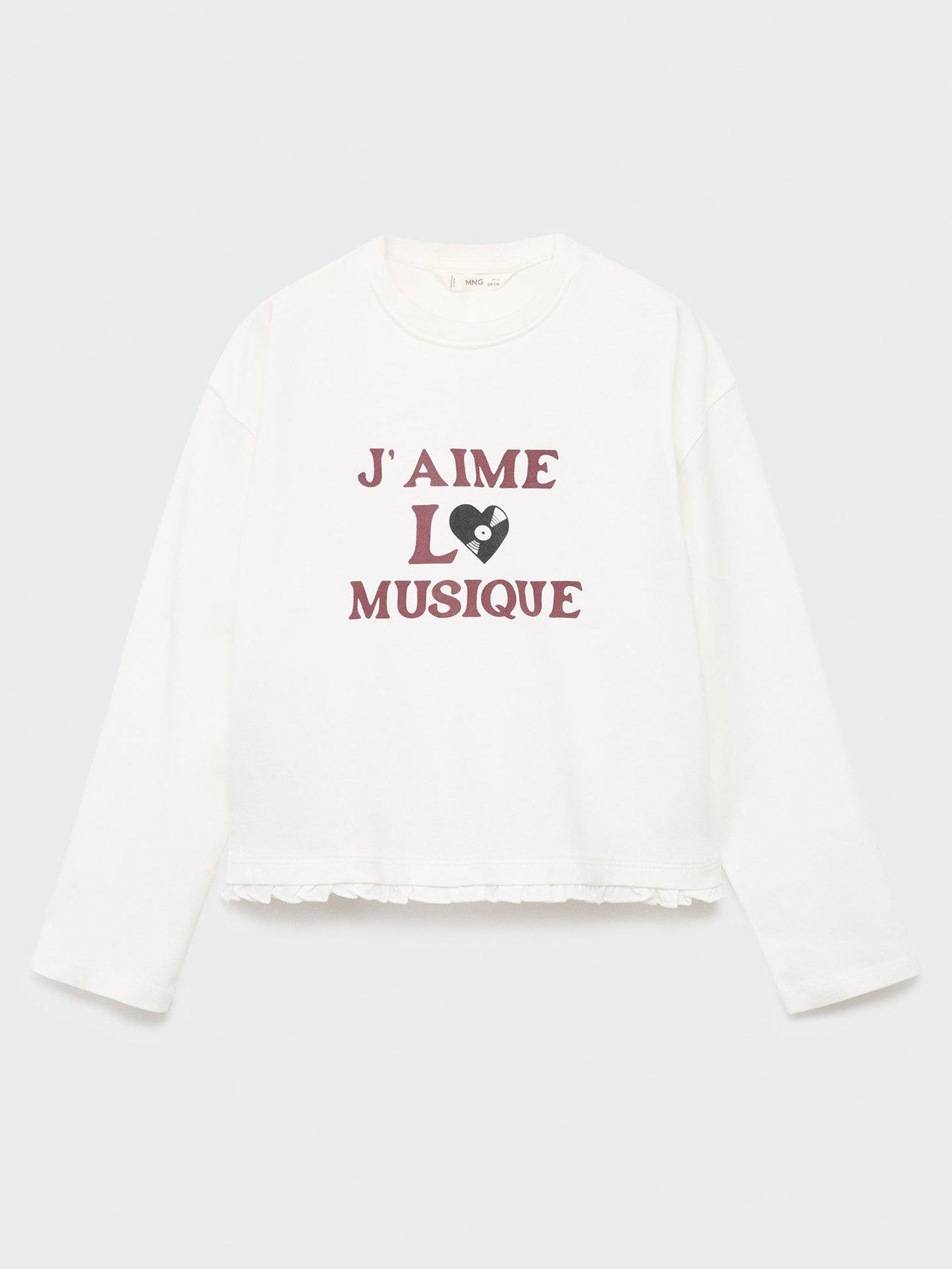 Mango Girls Music Long Sleeve T-Shirt - Light Cream