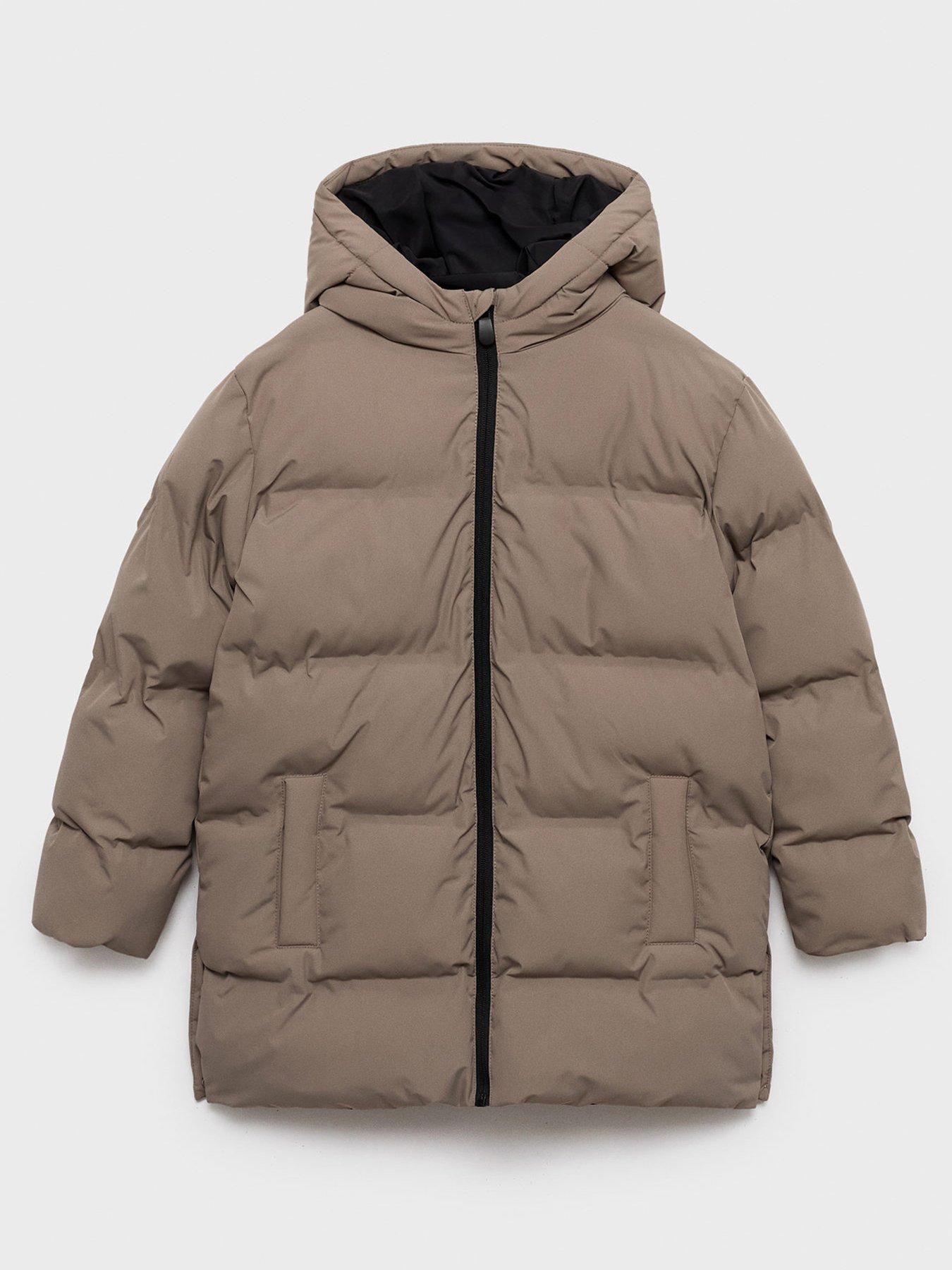 mango-boys-longline-padded-coat-brownstillFront