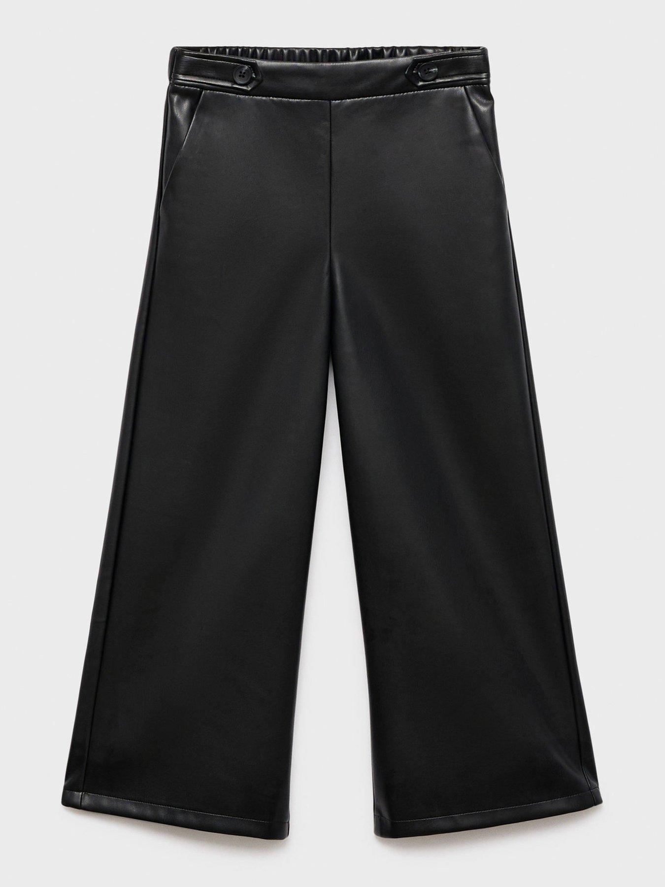 Mango Girls Pu Trousers - Black