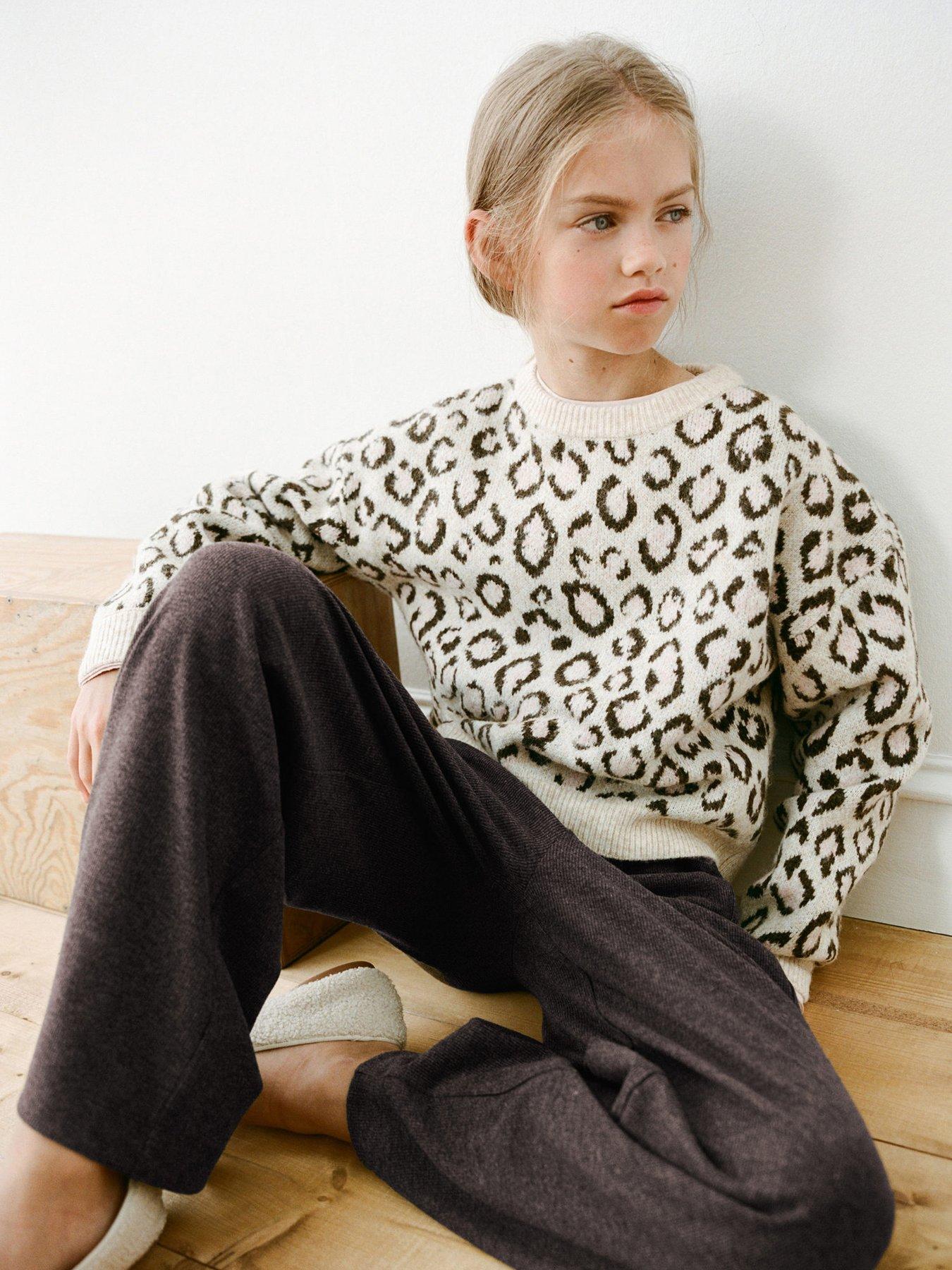 Mango Girls Cord Wide Leg Trousers - Dark Brown