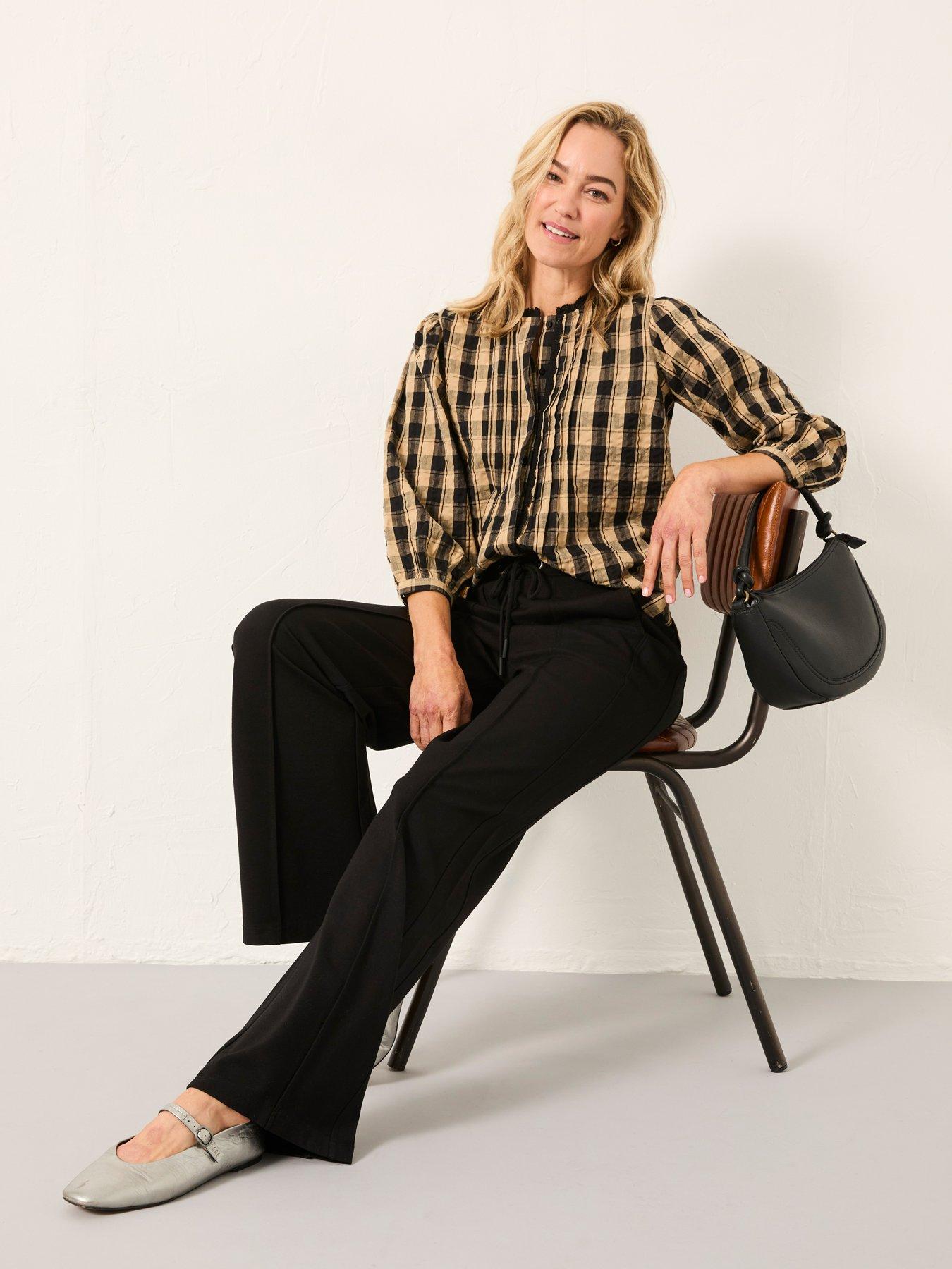 FatFace Ely Ponte Wide Leg - Black