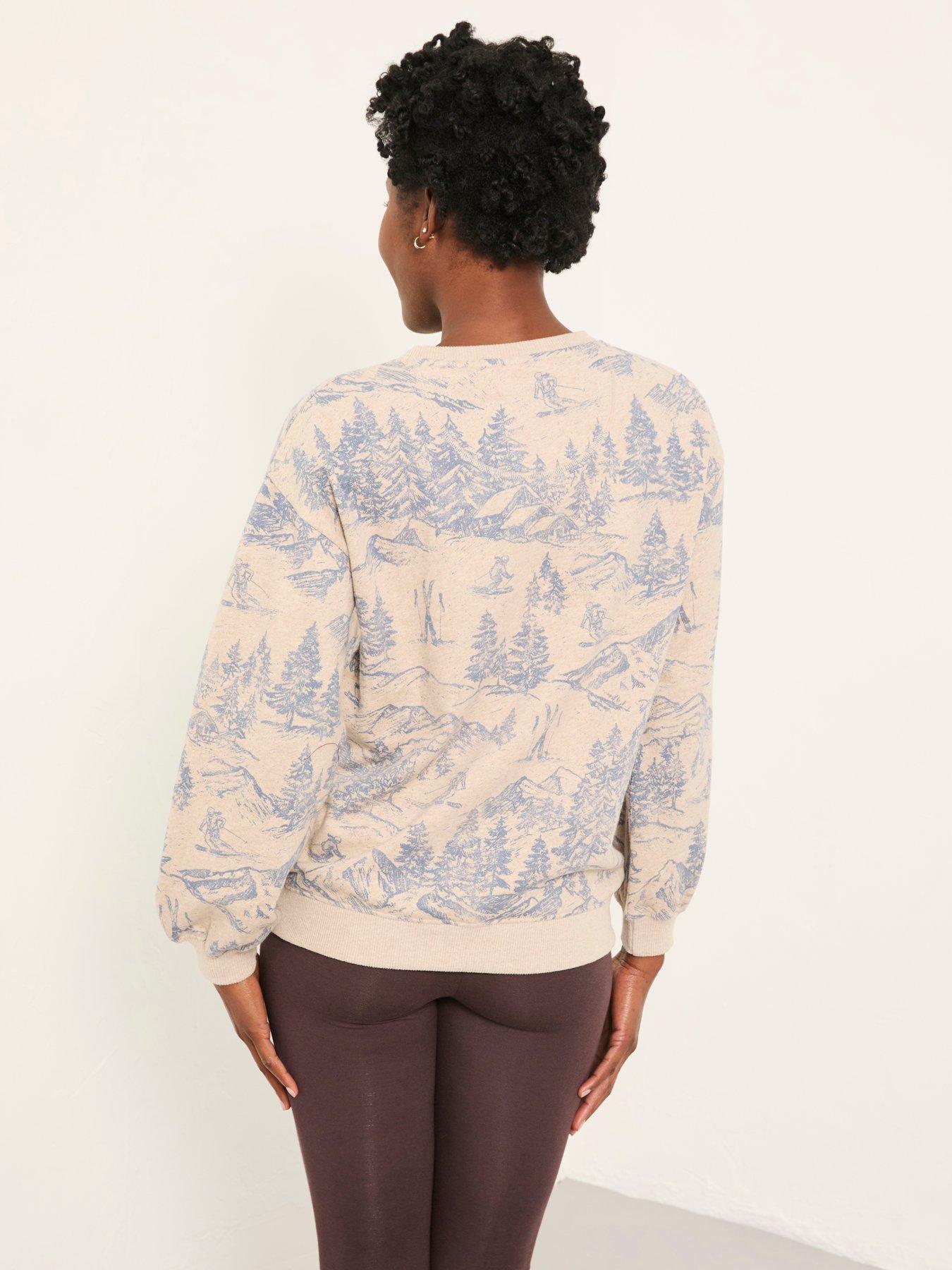 Image 2 of 6 of FatFace Ski Club Crew Sweatshirt - Natural