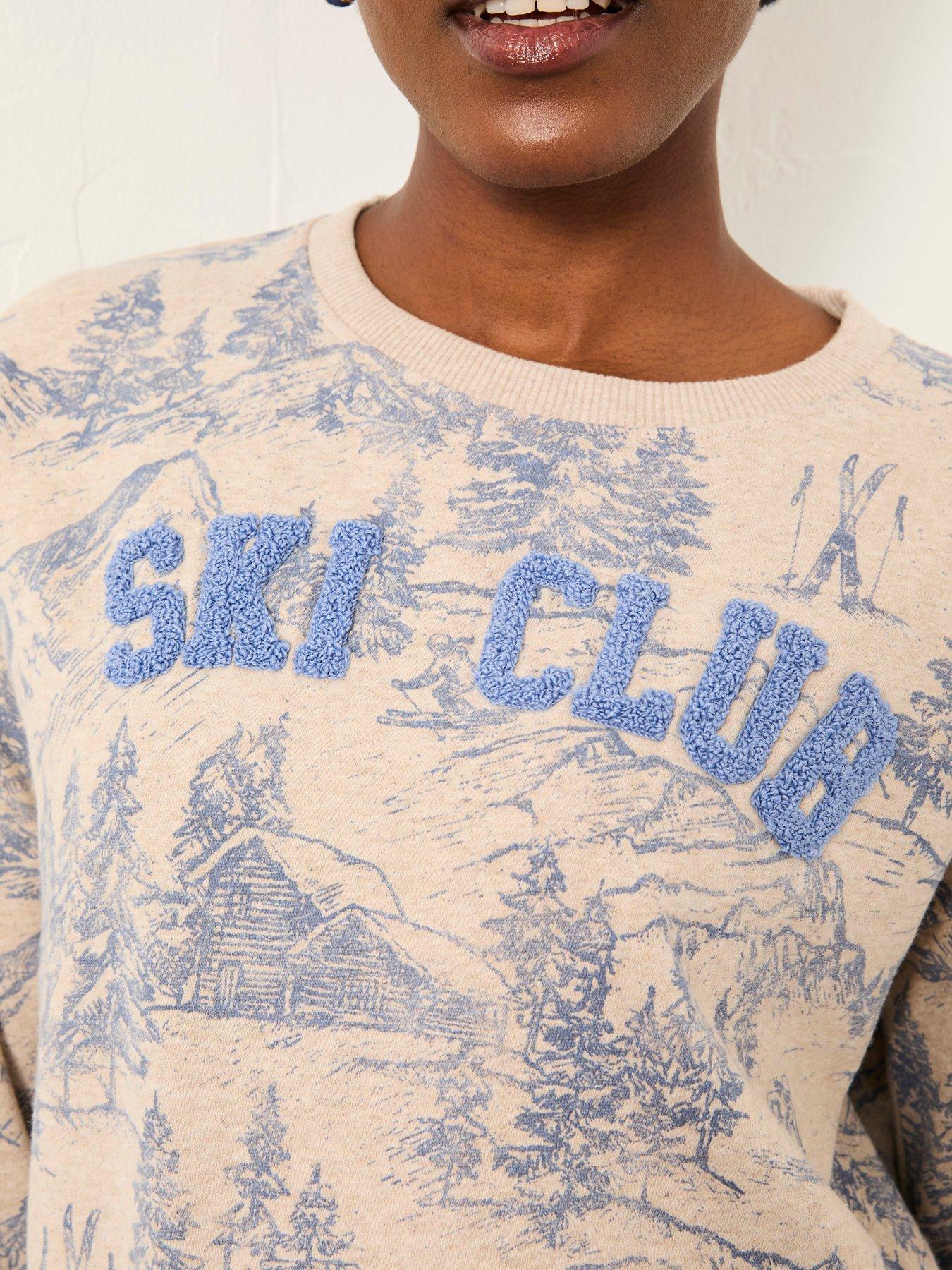 Image 4 of 6 of FatFace Ski Club Crew Sweatshirt - Natural