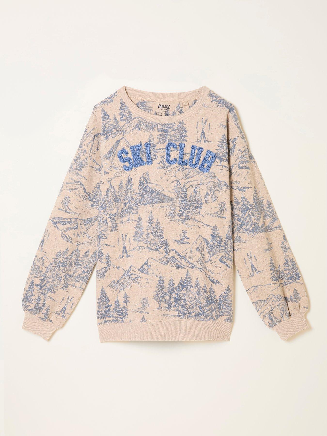 Image 6 of 6 of FatFace Ski Club Crew Sweatshirt - Natural