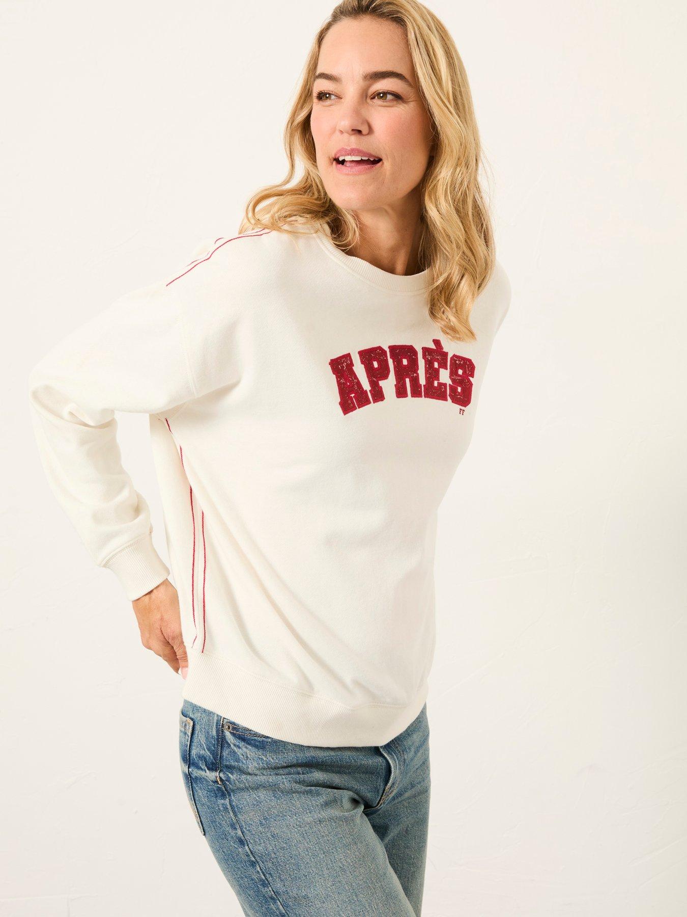 FatFace Apres Crew Sweatshirt - White