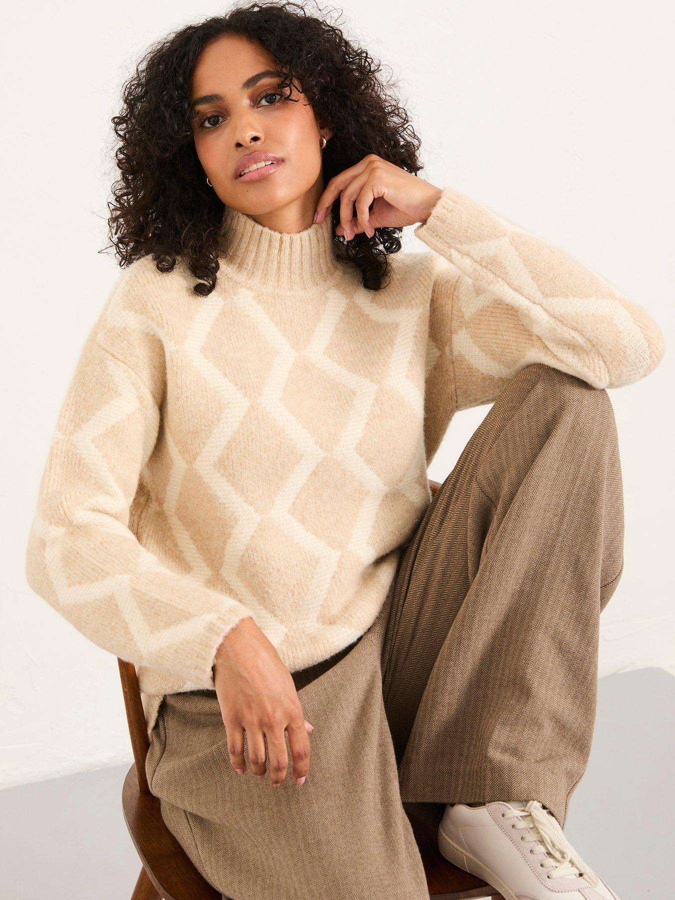 FatFace Diamond Jumper - Beige