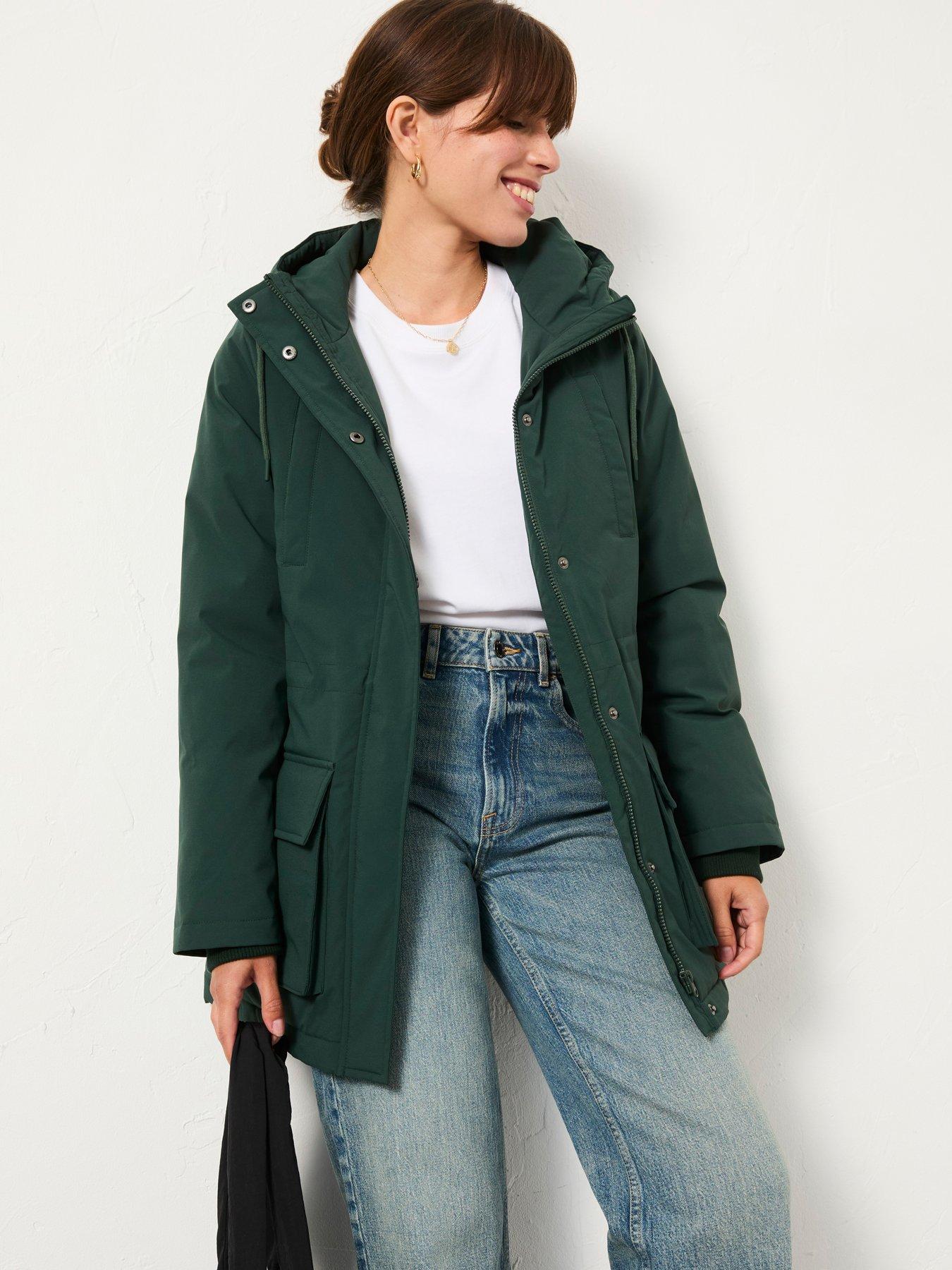 FatFace Brea Quilted Coat - Green
