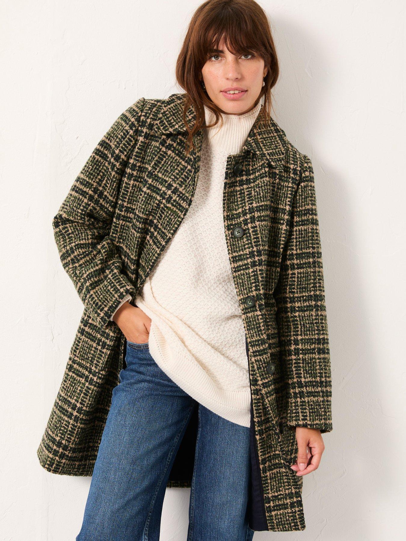 fatface-jade-check-coat-green