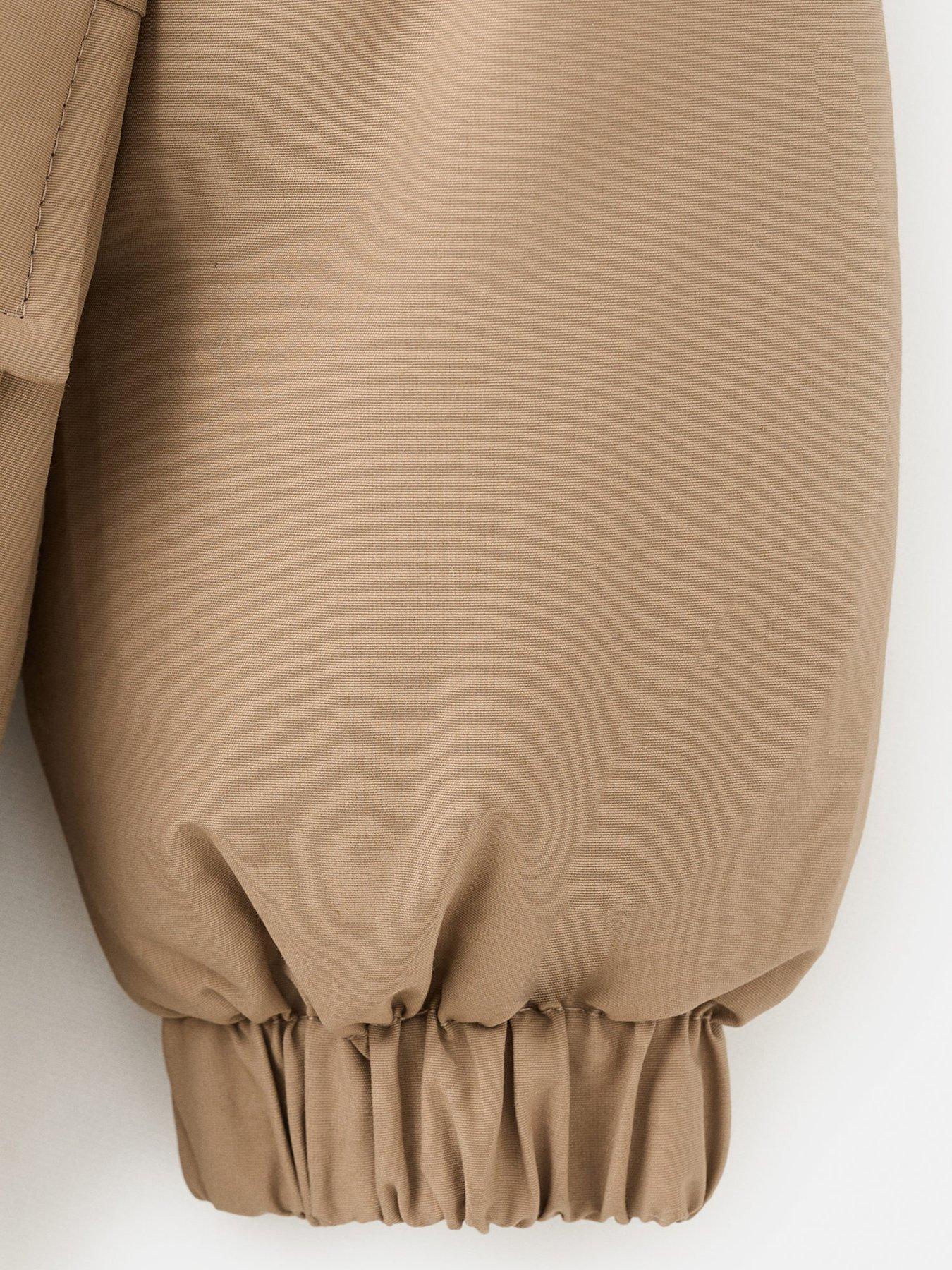 Image 3 of 4 of Mango Younger Boys Faux Fur Trim Coat - Brown