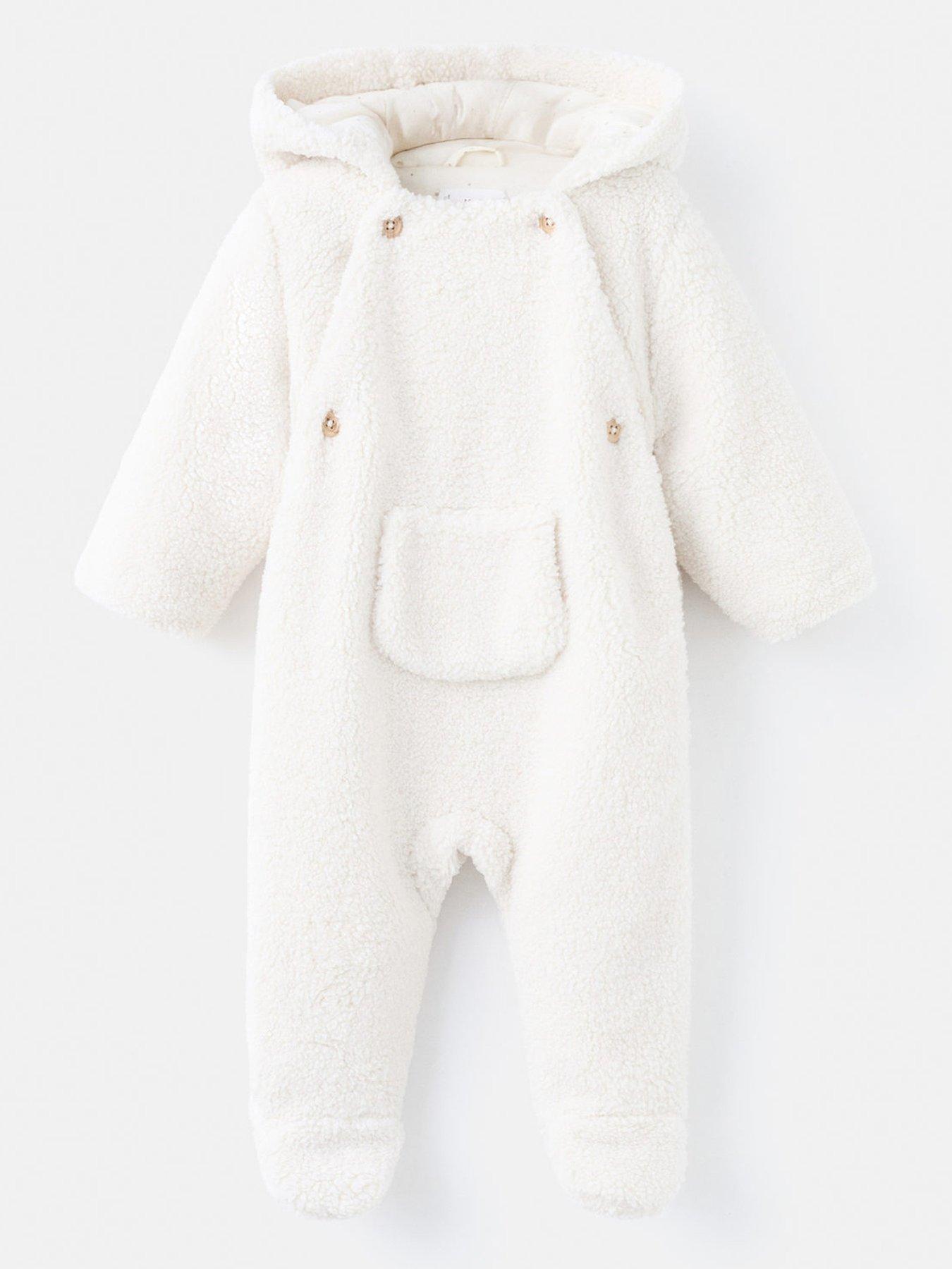 Mango Baby Unisex Borg Pramsuit - Cream