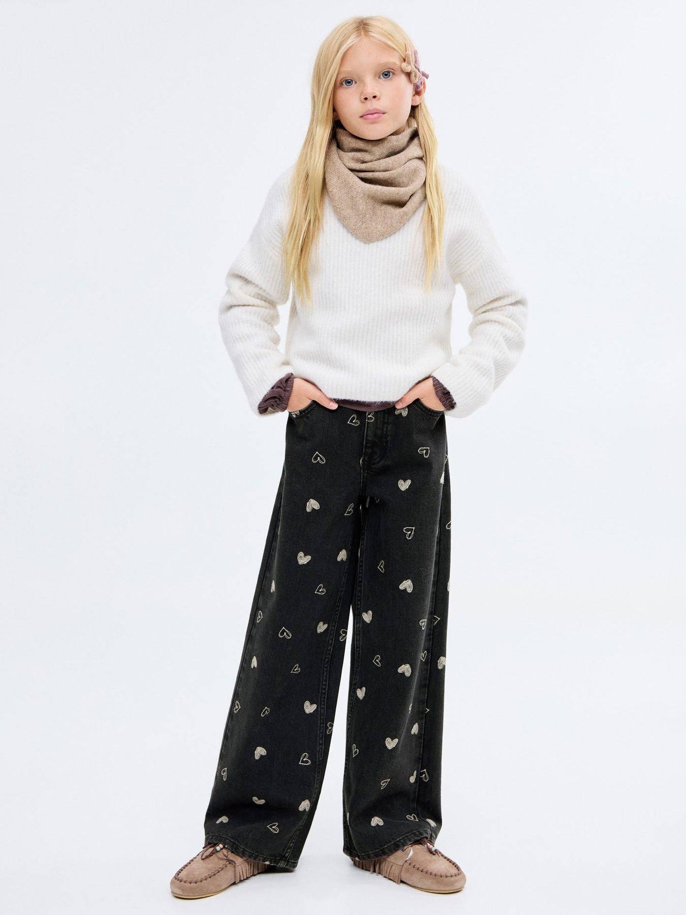 mango-girls-heart-print-jeans-black