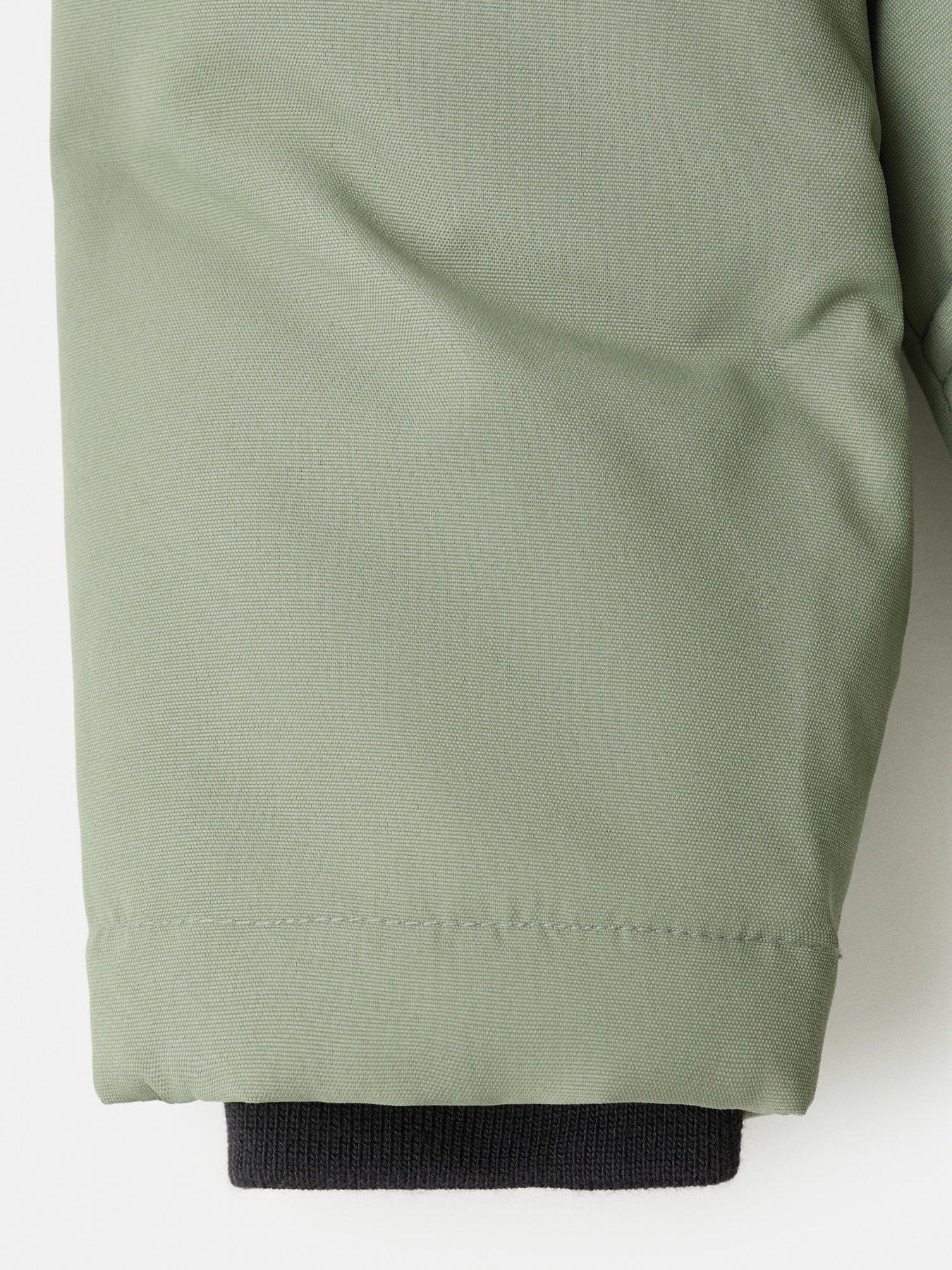 Image 3 of 4 of Mango Younger Boys Faux Fur Trim Coat - Green
