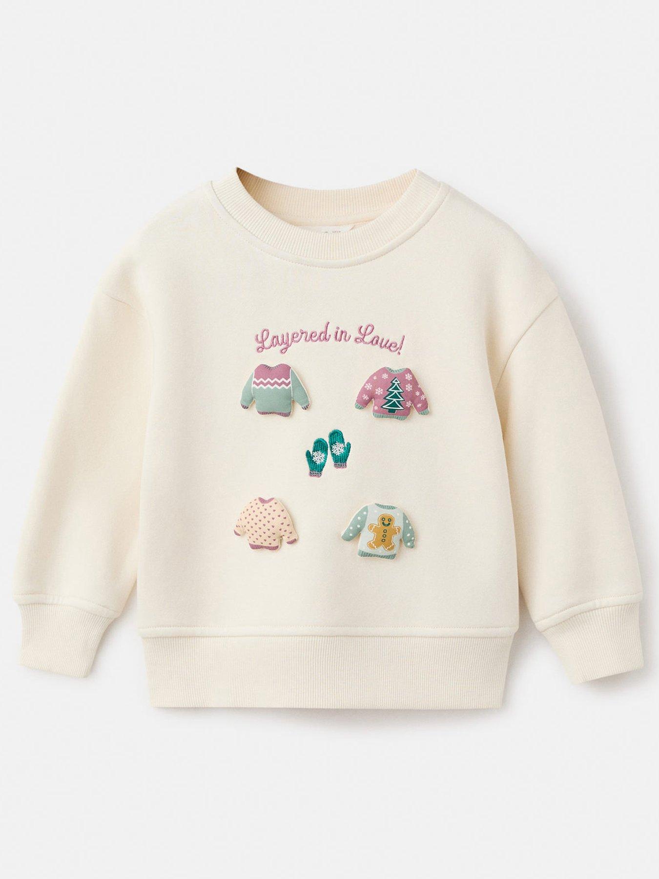 Mango Younger Girls Christmas Sweat - Cream