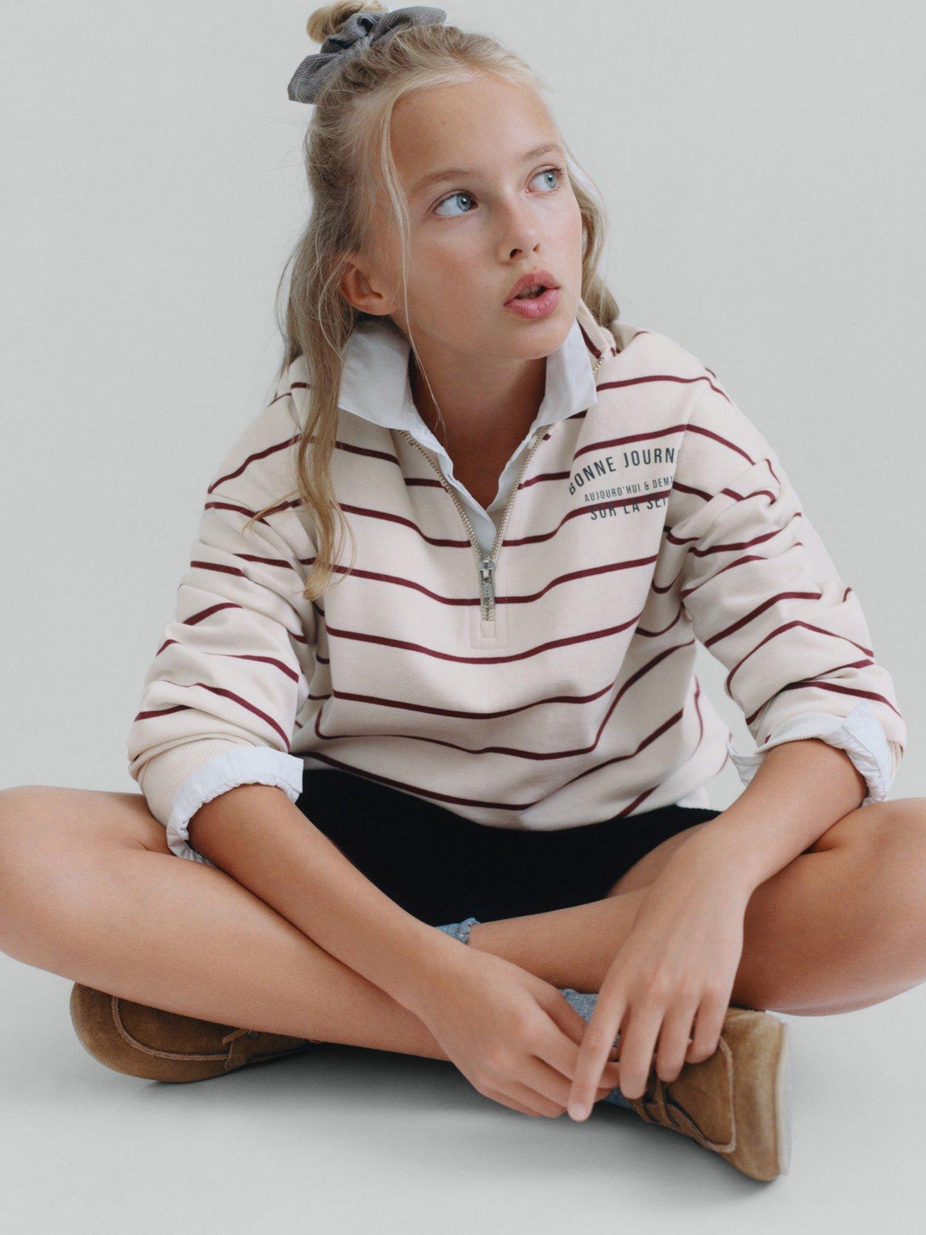 mango-girls-stripe-half-zip-neck-back-print-sweat-light-cream