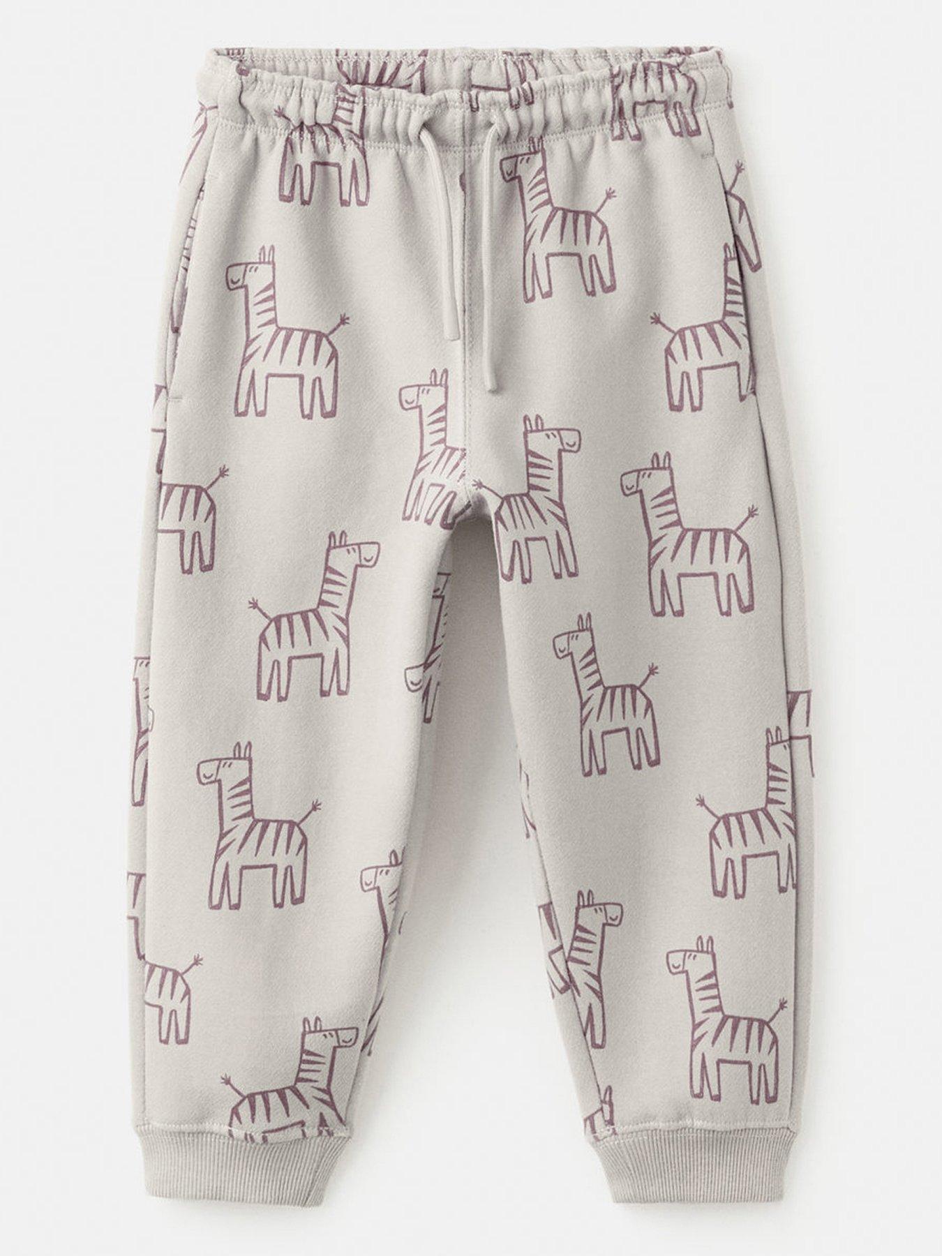 mango-younger-boys-animal-print-co-ord-joggers-beigefront