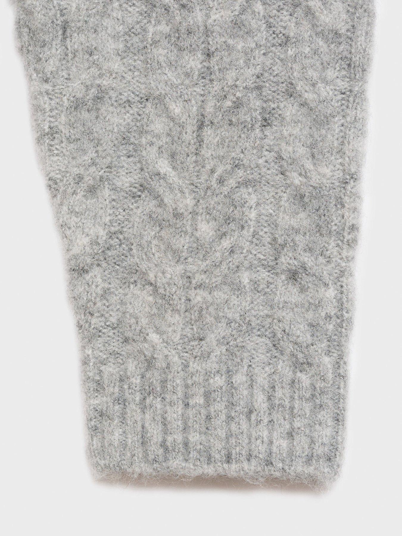 mango-girls-cable-knitted-cardigan-greydetail