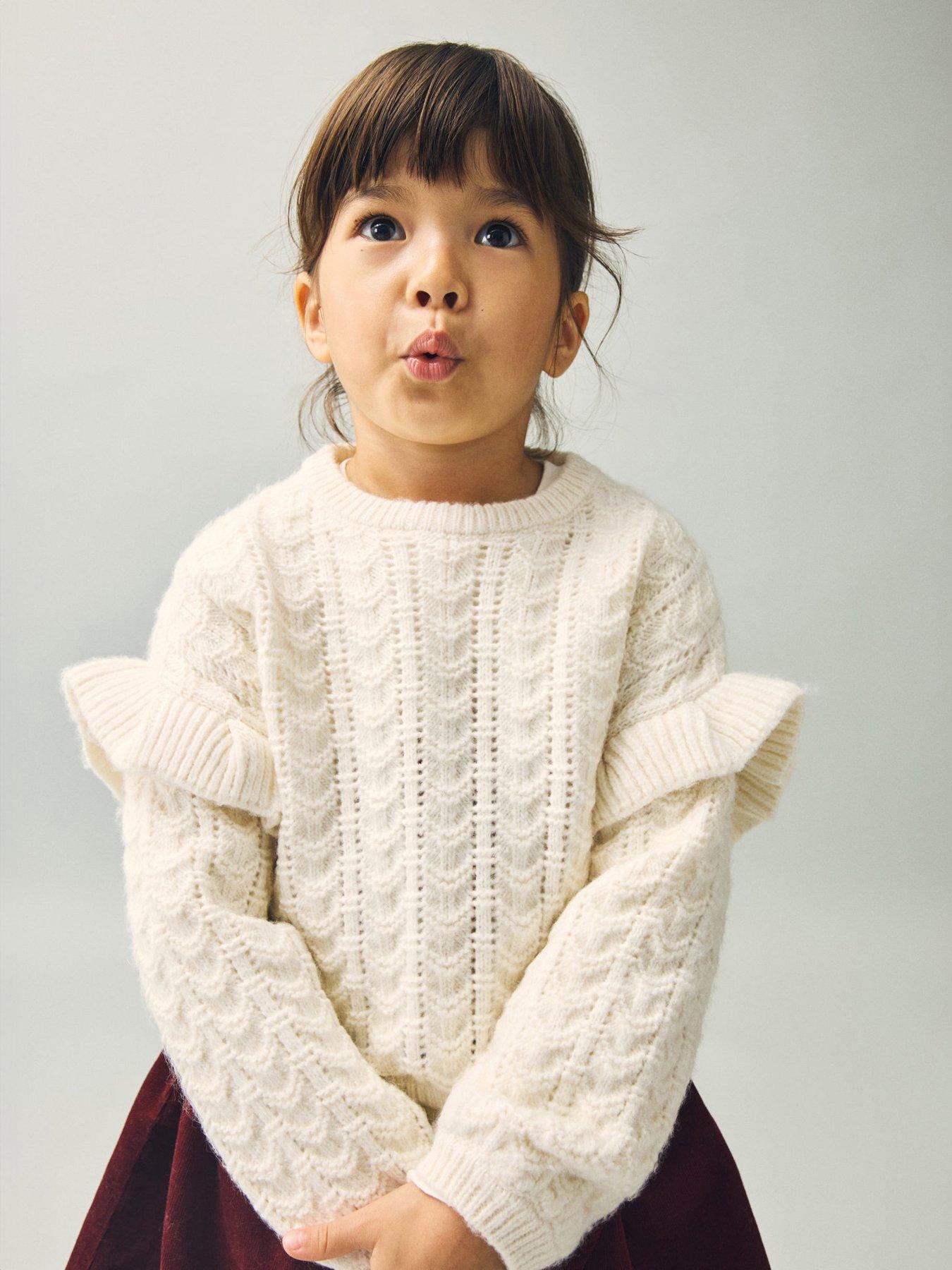Mango Younger Girls Knitted Jumper - Light Cream