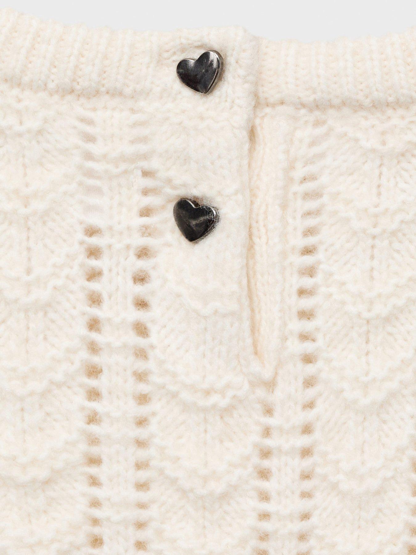 Image 5 of 6 of Mango Younger Girls Knitted Jumper - Light Cream