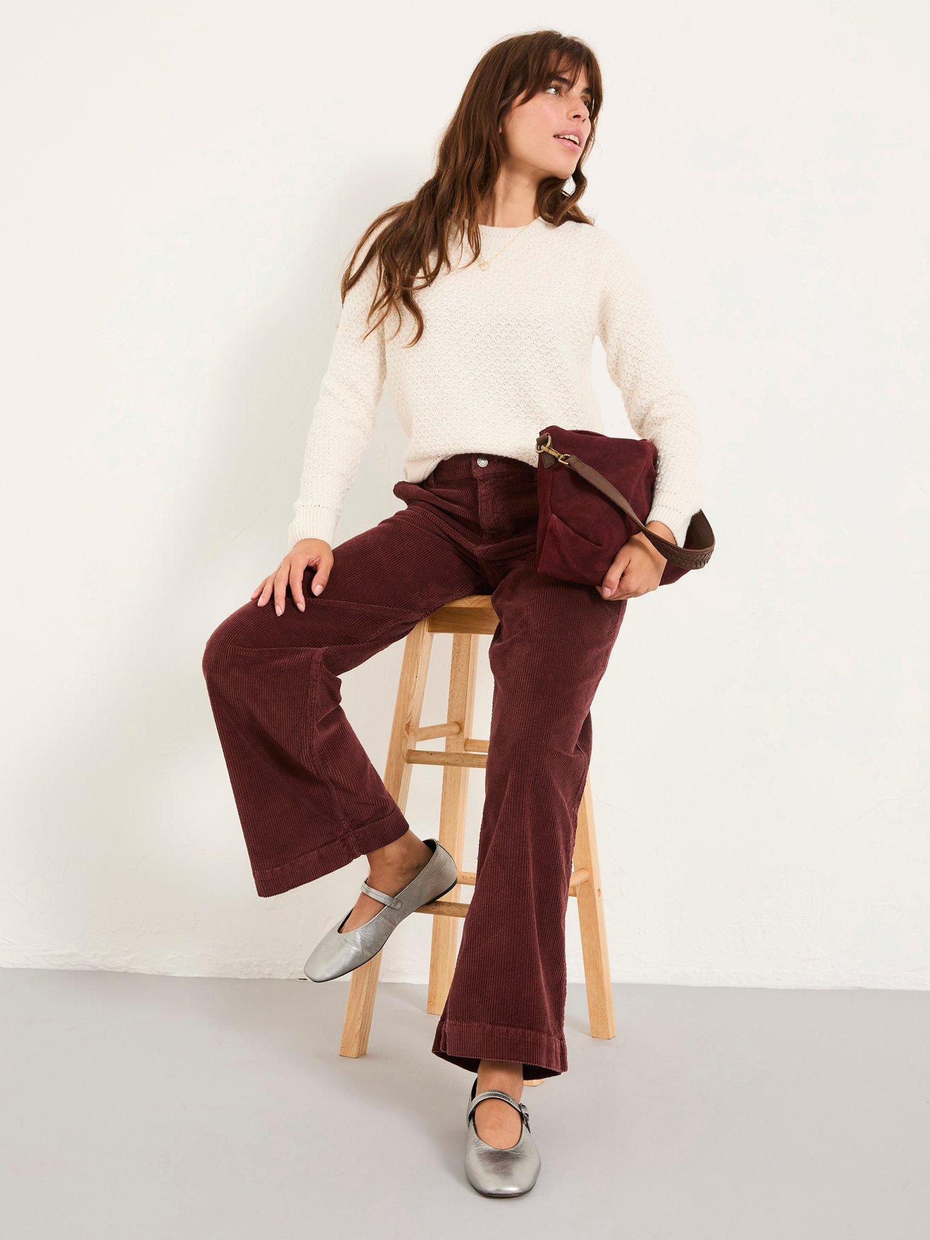 FatFace Kendall Cord Wide Leg Trouser - Chocolate Brown