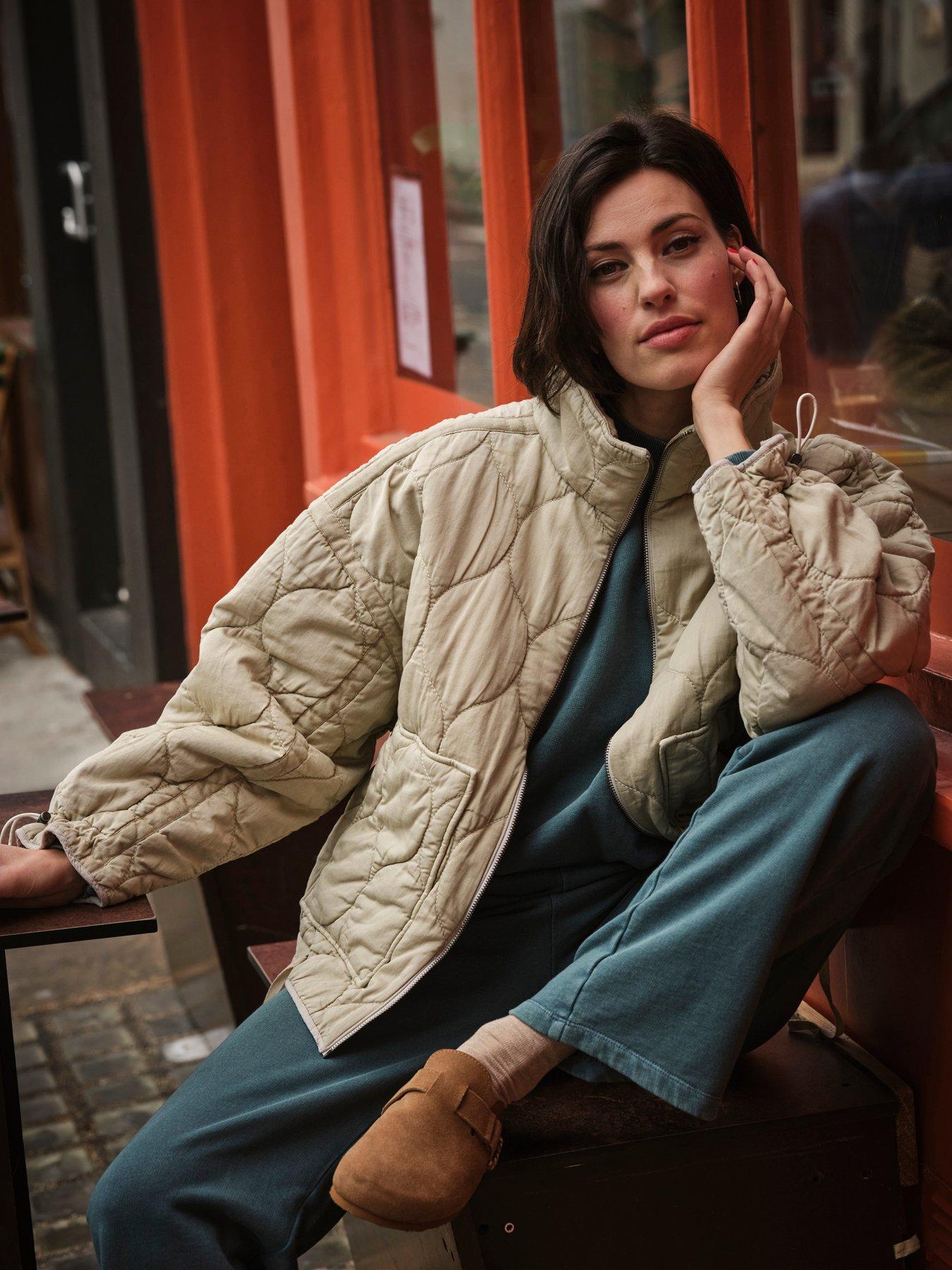 FatFace Maja Quilted Jacket - Light Green