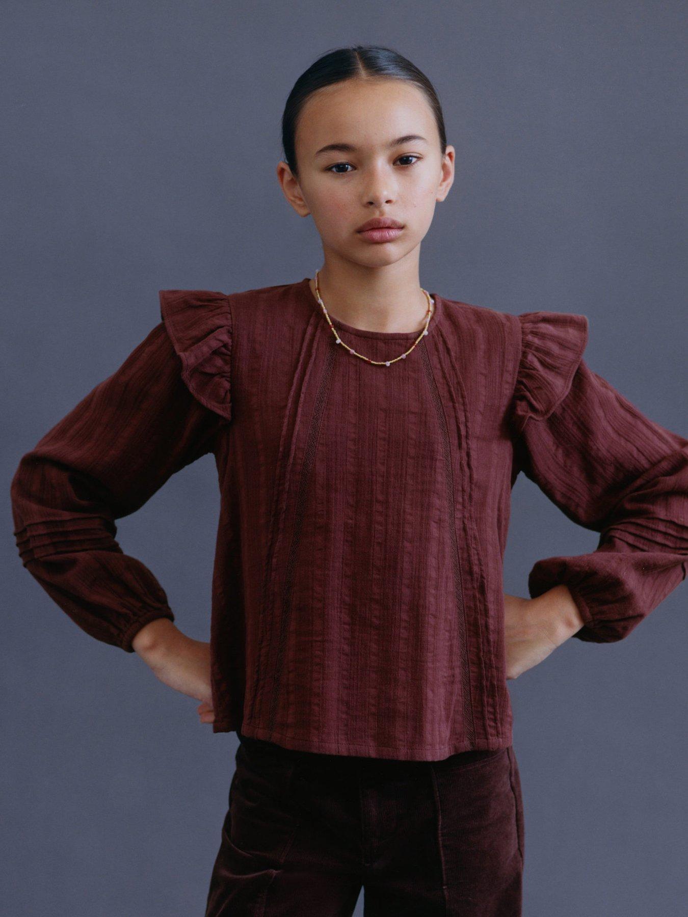 mango-girls-long-sleeve-stripe-blouse-dark-red