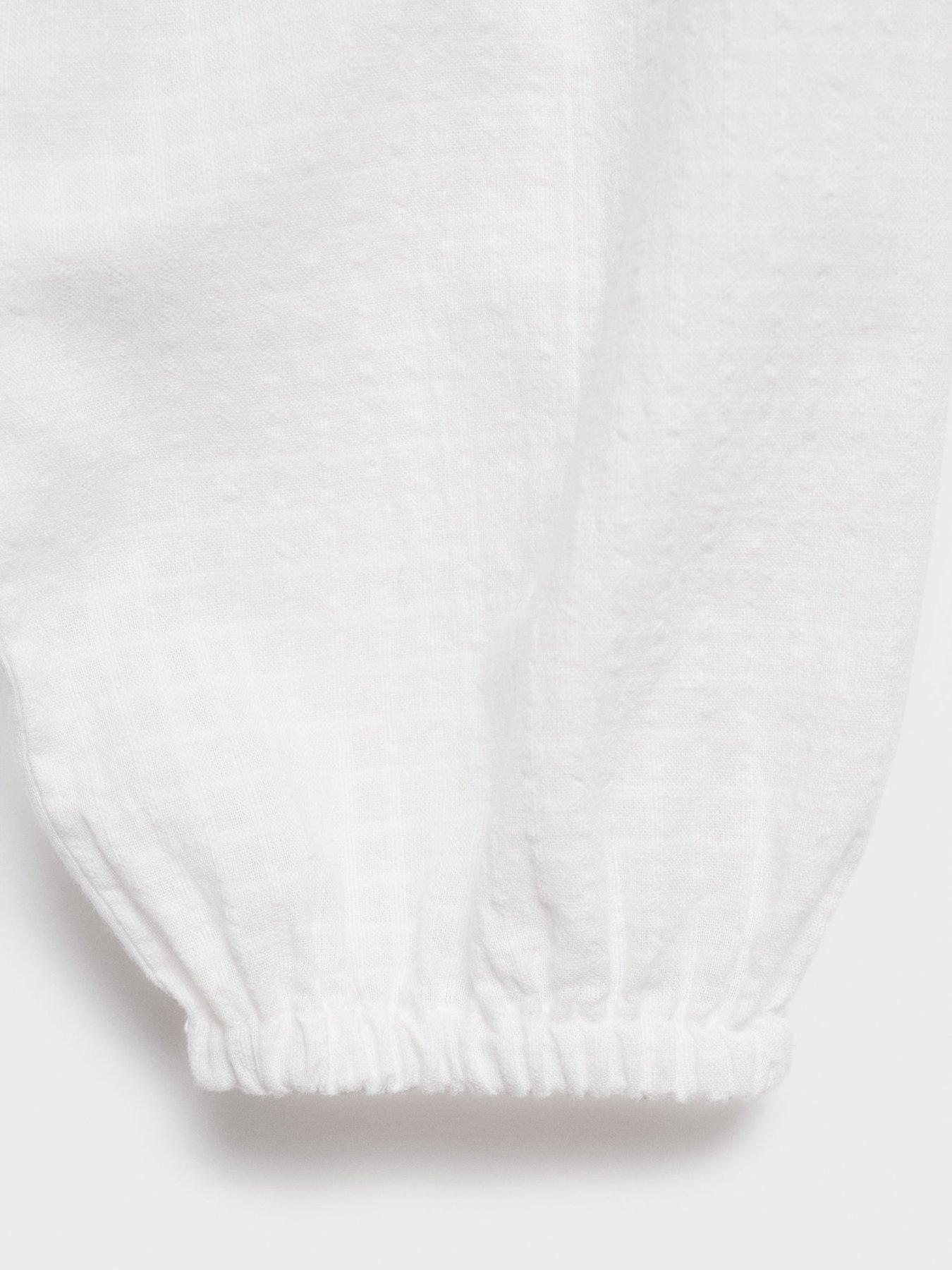 Image 3 of 4 of Mango Girls Cecilia Long Sleeve Blouse - White