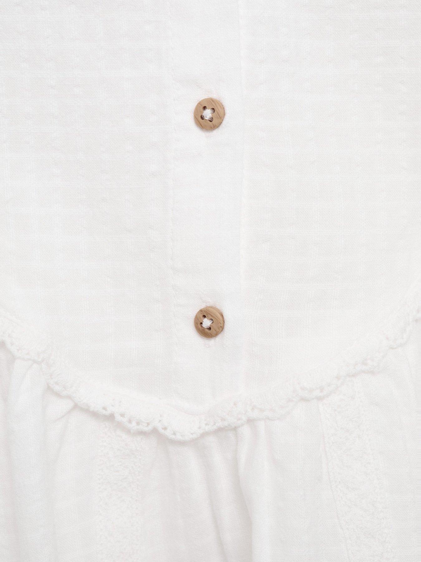 Image 4 of 4 of Mango Girls Cecilia Long Sleeve Blouse - White