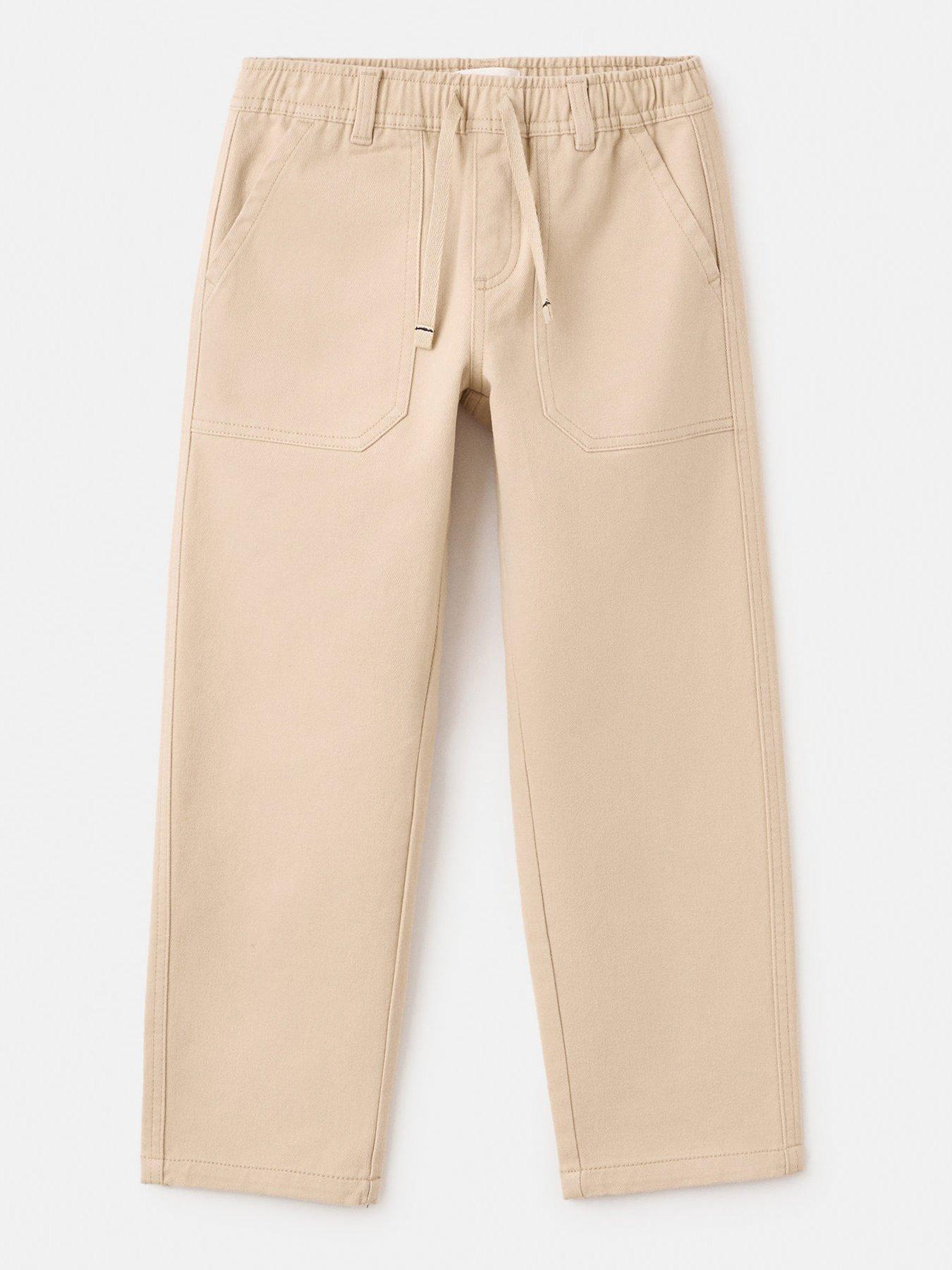 Mango Boys Elasticated Waist Twill Trousers - Beige