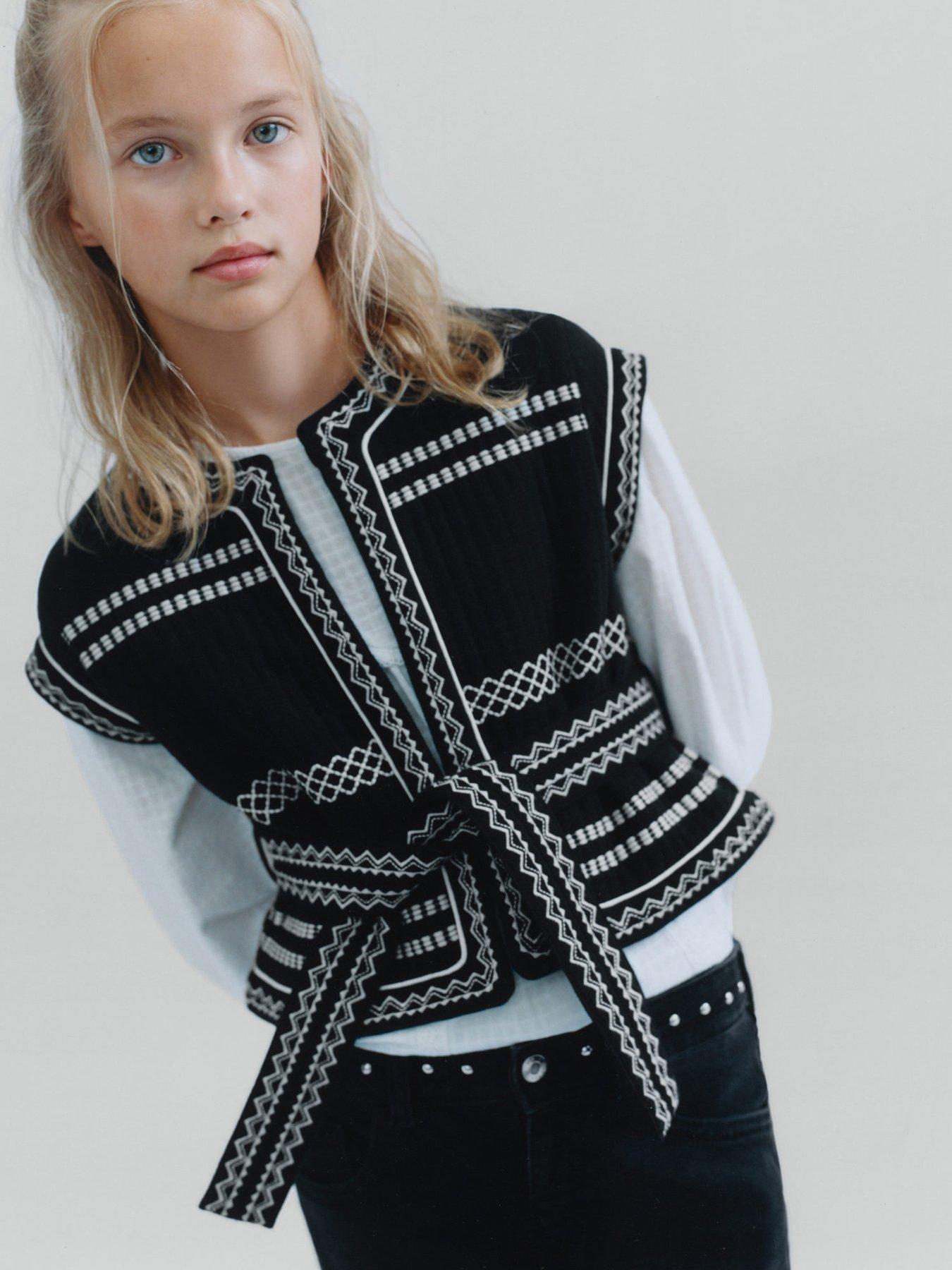 mango-girls-tie-detail-waistcoat-black