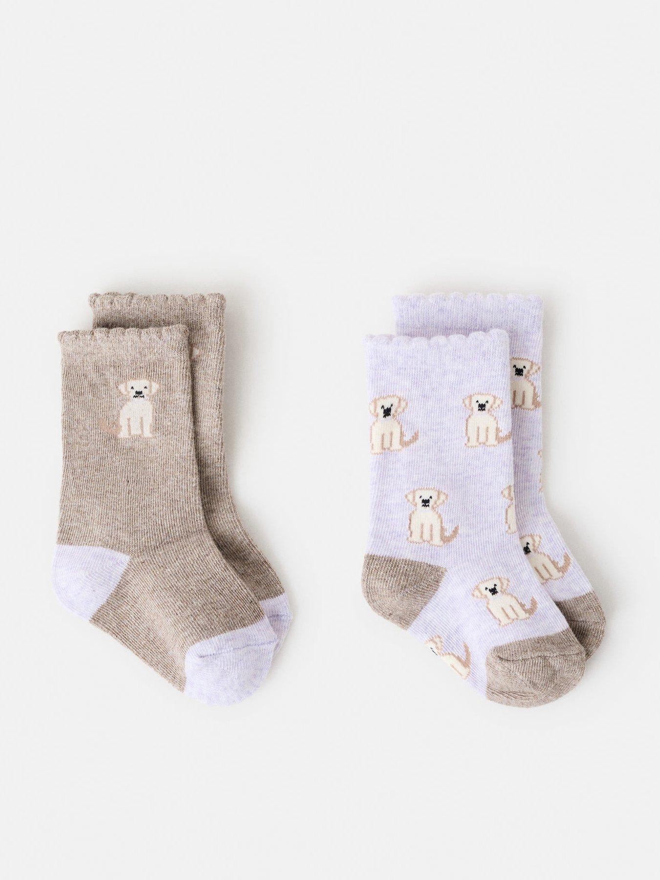 Mango Younger Girls 2 Pack Dog Socks - Lilac
