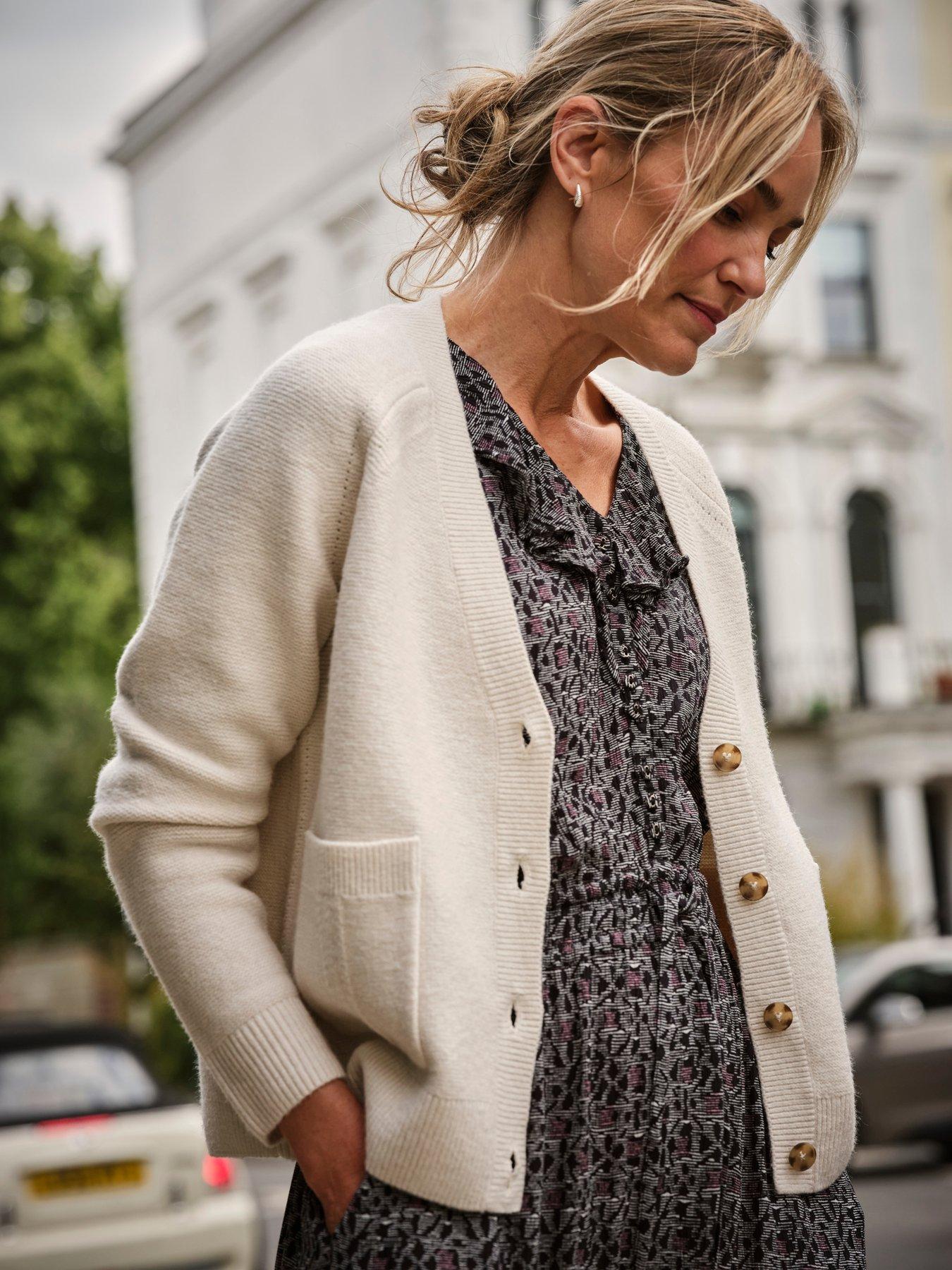 Image 1 of 5 of FatFace Polly Cardigan - Chalk