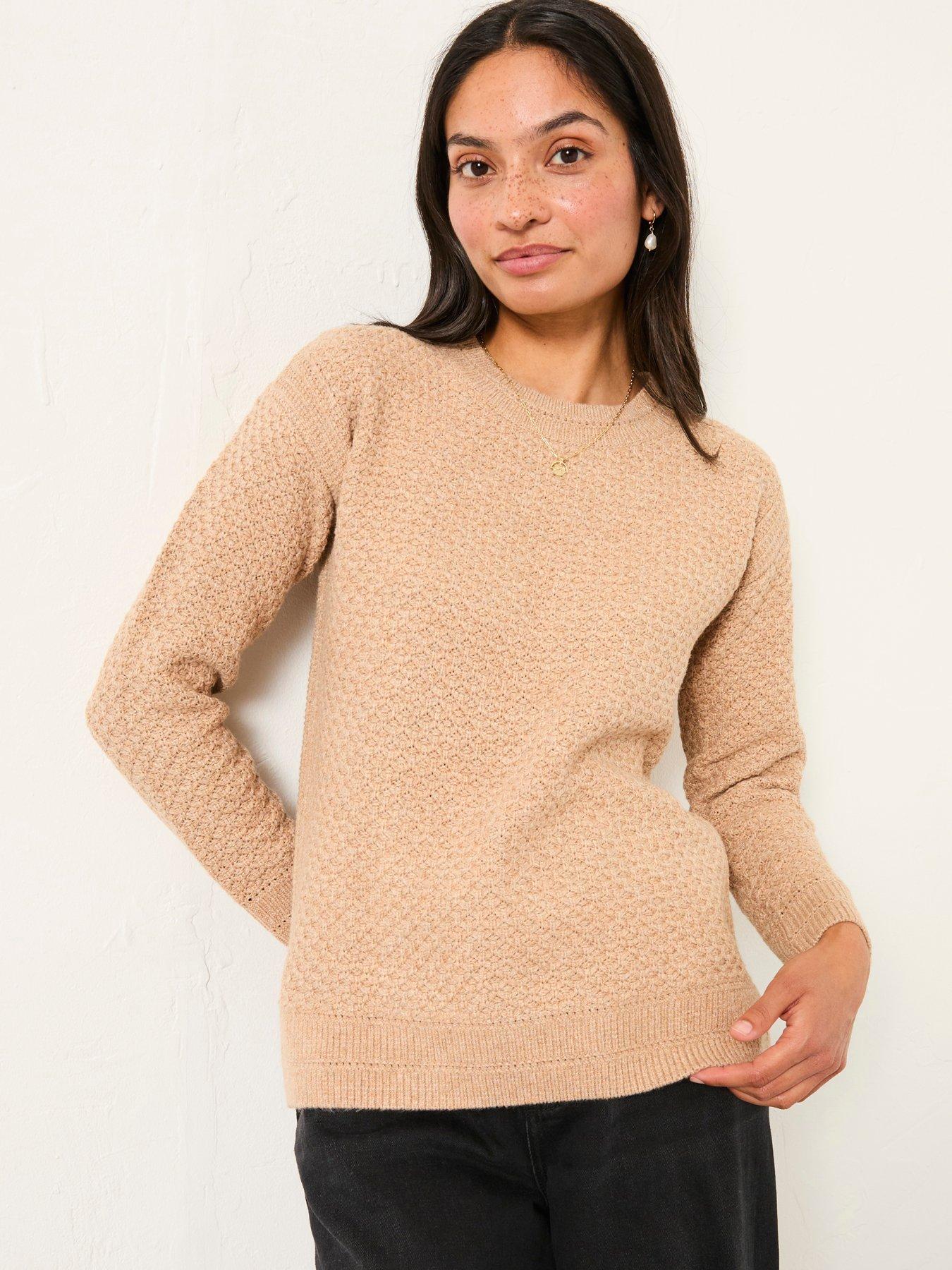 FatFace Ella Textured Jumper - Dark Natural